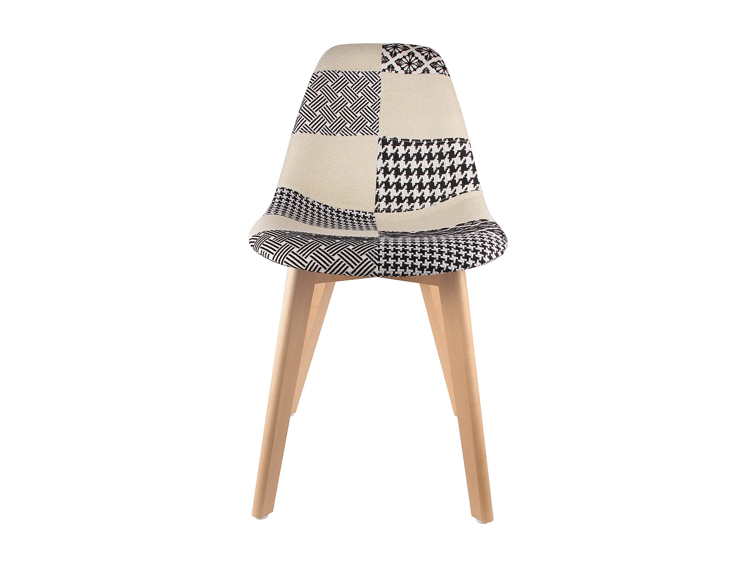 Lot de 2 Chaises Scandinave "Patchwork" 87cm Naturel
