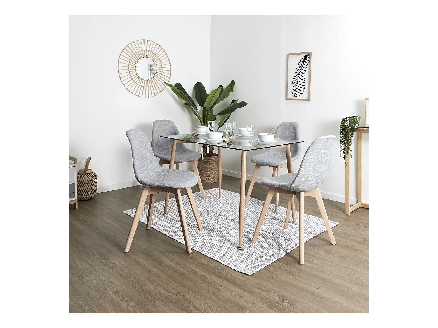 Lot de 2 Chaises Scandinave "Osaka" 87cm Gris