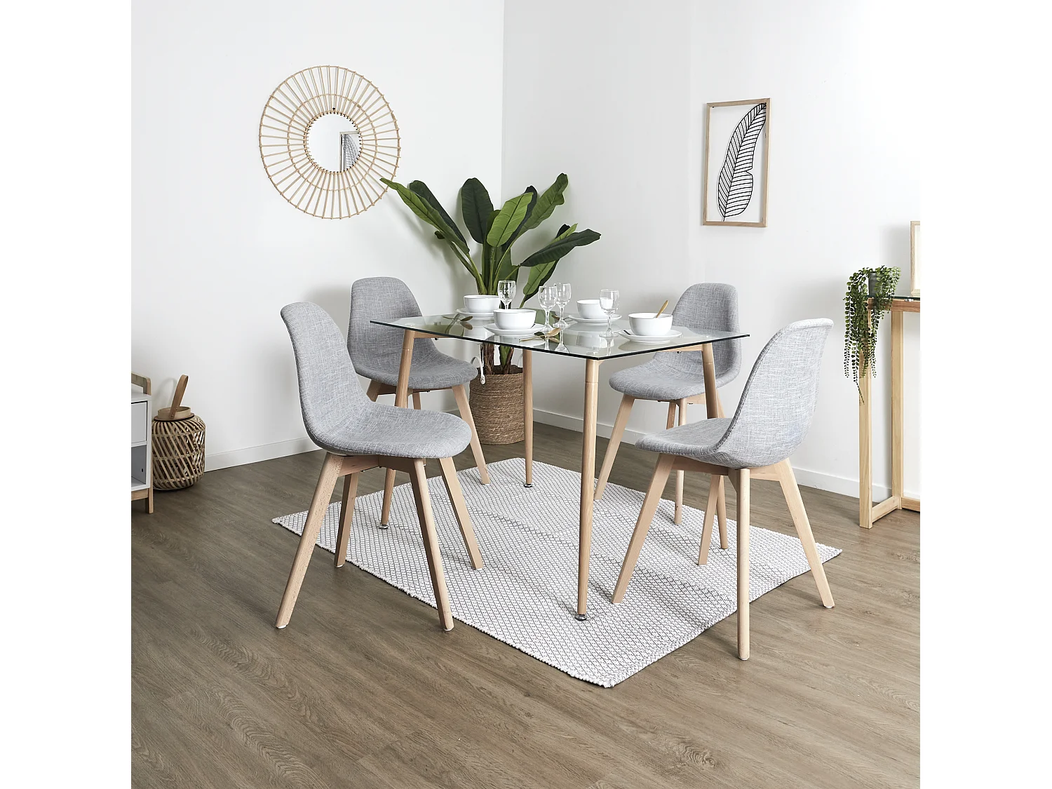 Lot de 2 Chaises Scandinave "Osaka" 87cm Gris