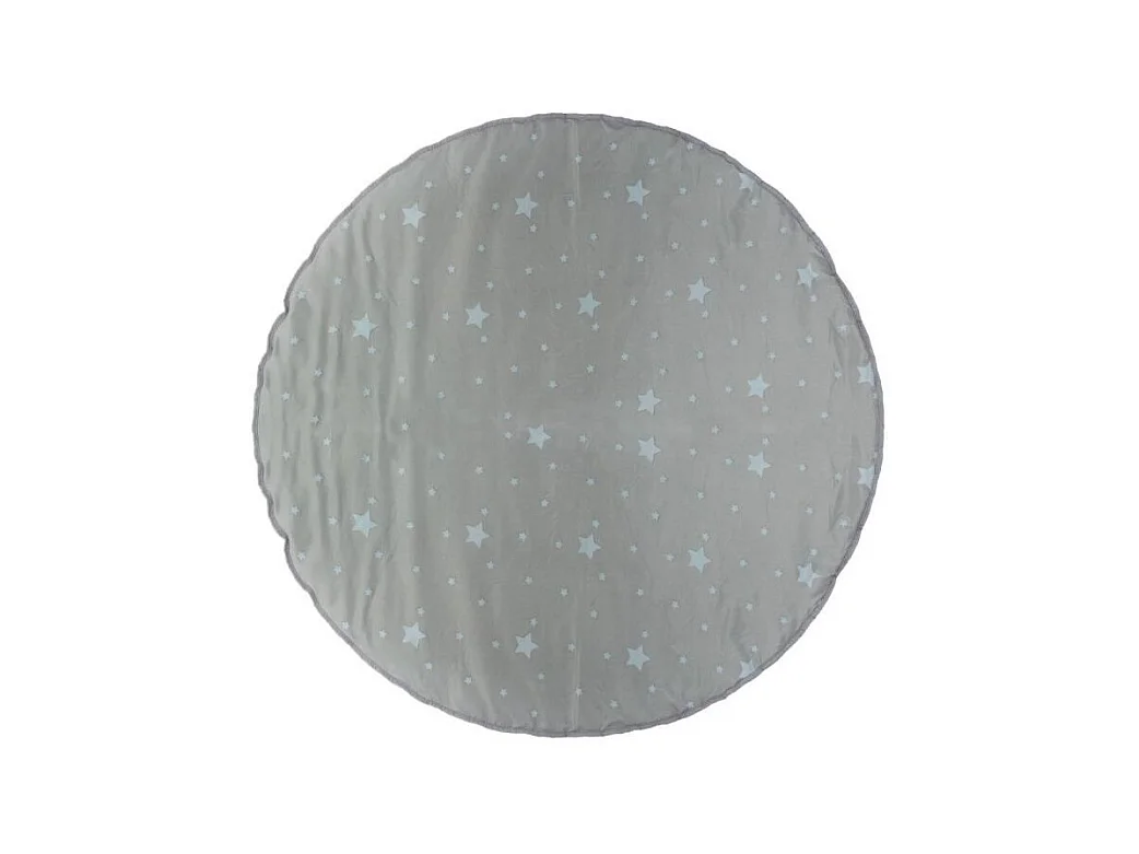 Tapis Déco Enfant "Étoiles" 120cm Gris