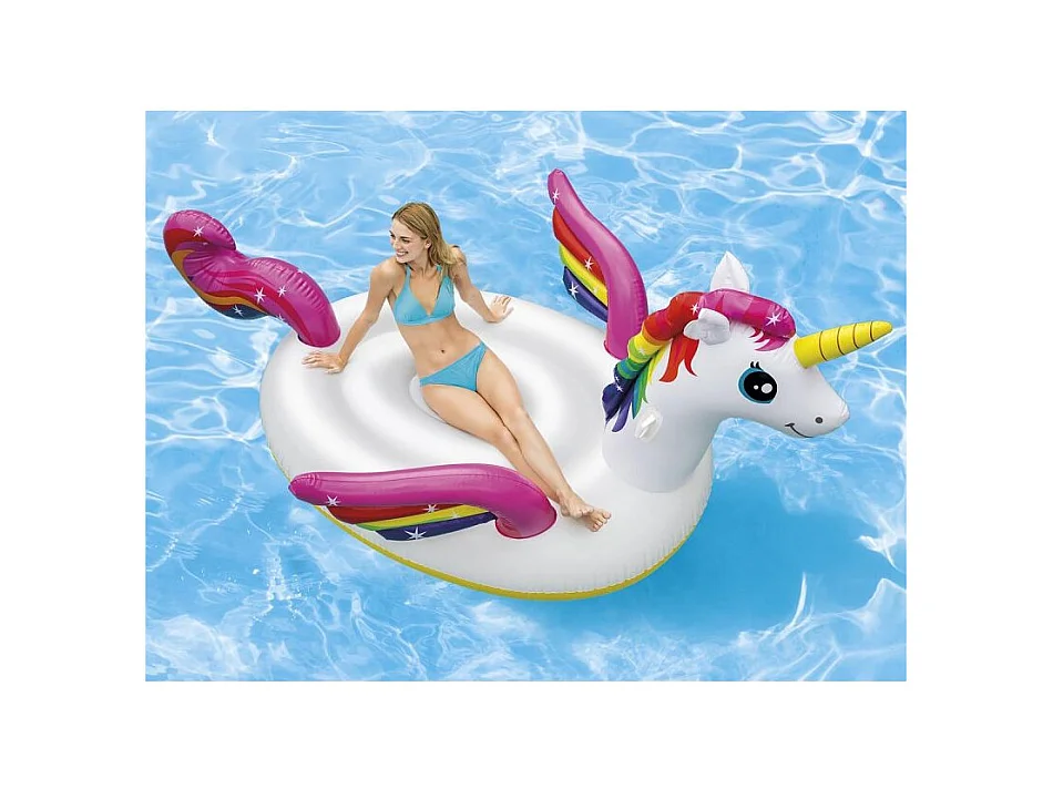 Bouée Gonflable Licorne "Ile Géante" 287cm Blanc