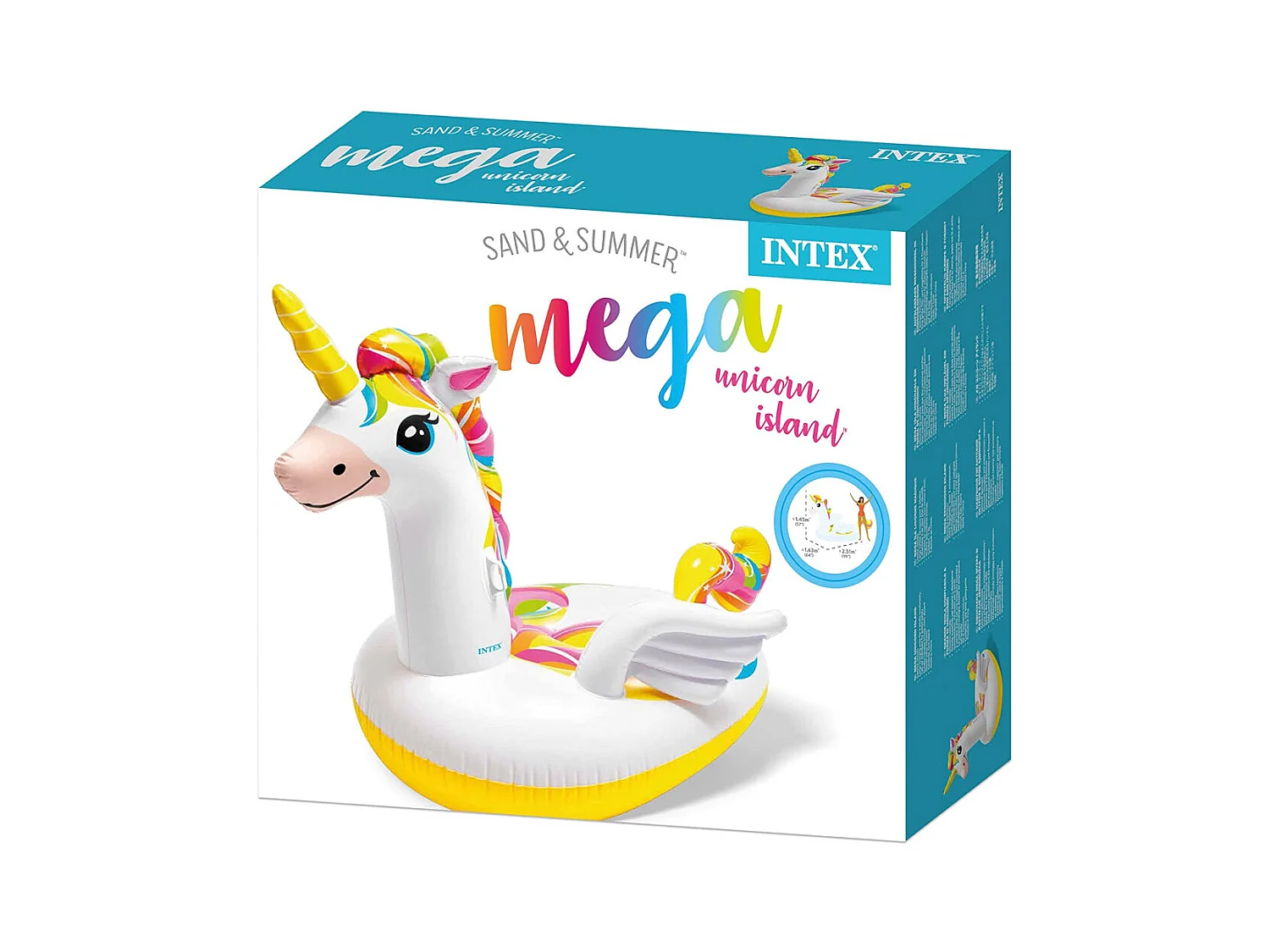 Bouée Gonflable Licorne "Ile Géante" 287cm Blanc