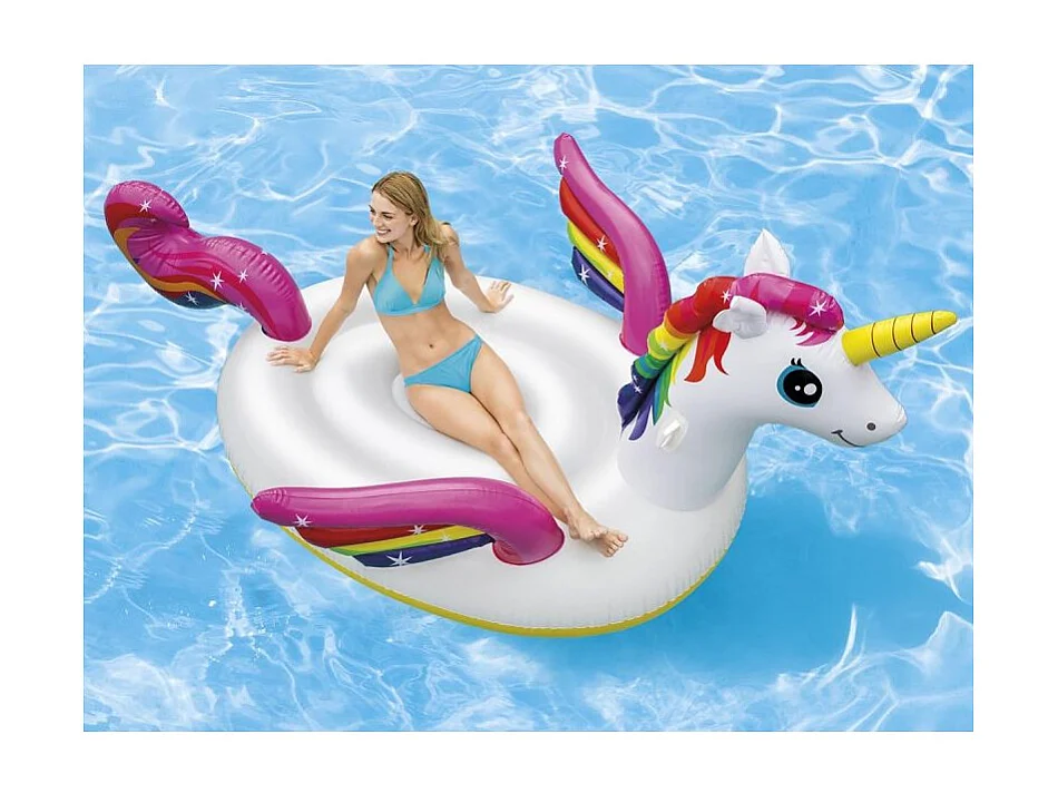 Bouée Gonflable Licorne "Ile Géante" 287cm Blanc