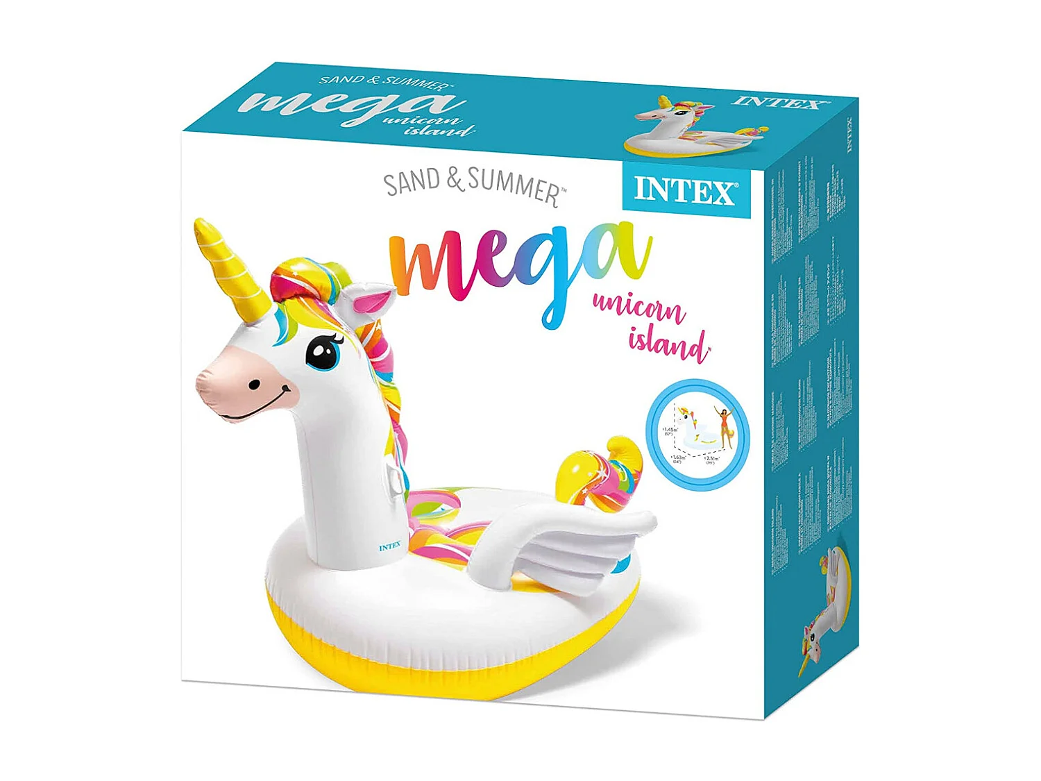 Bouée Gonflable Licorne "Ile Géante" 287cm Blanc