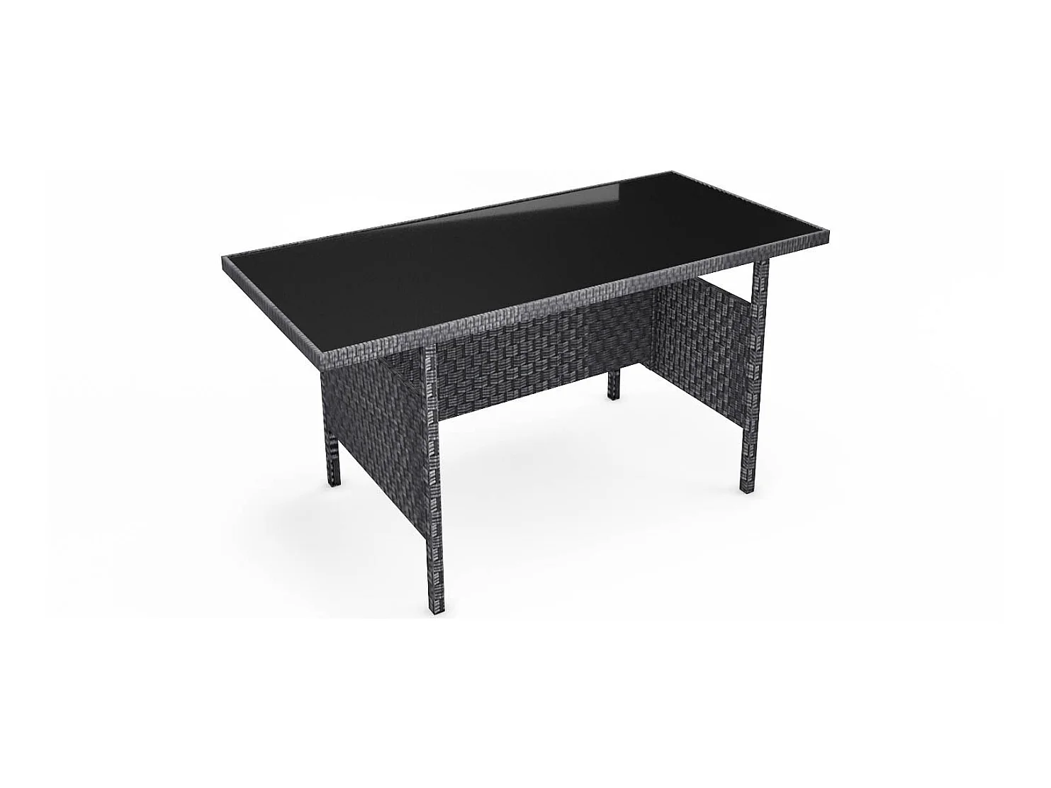 Salon de jardin 7 places en résine tressée gris MODENA