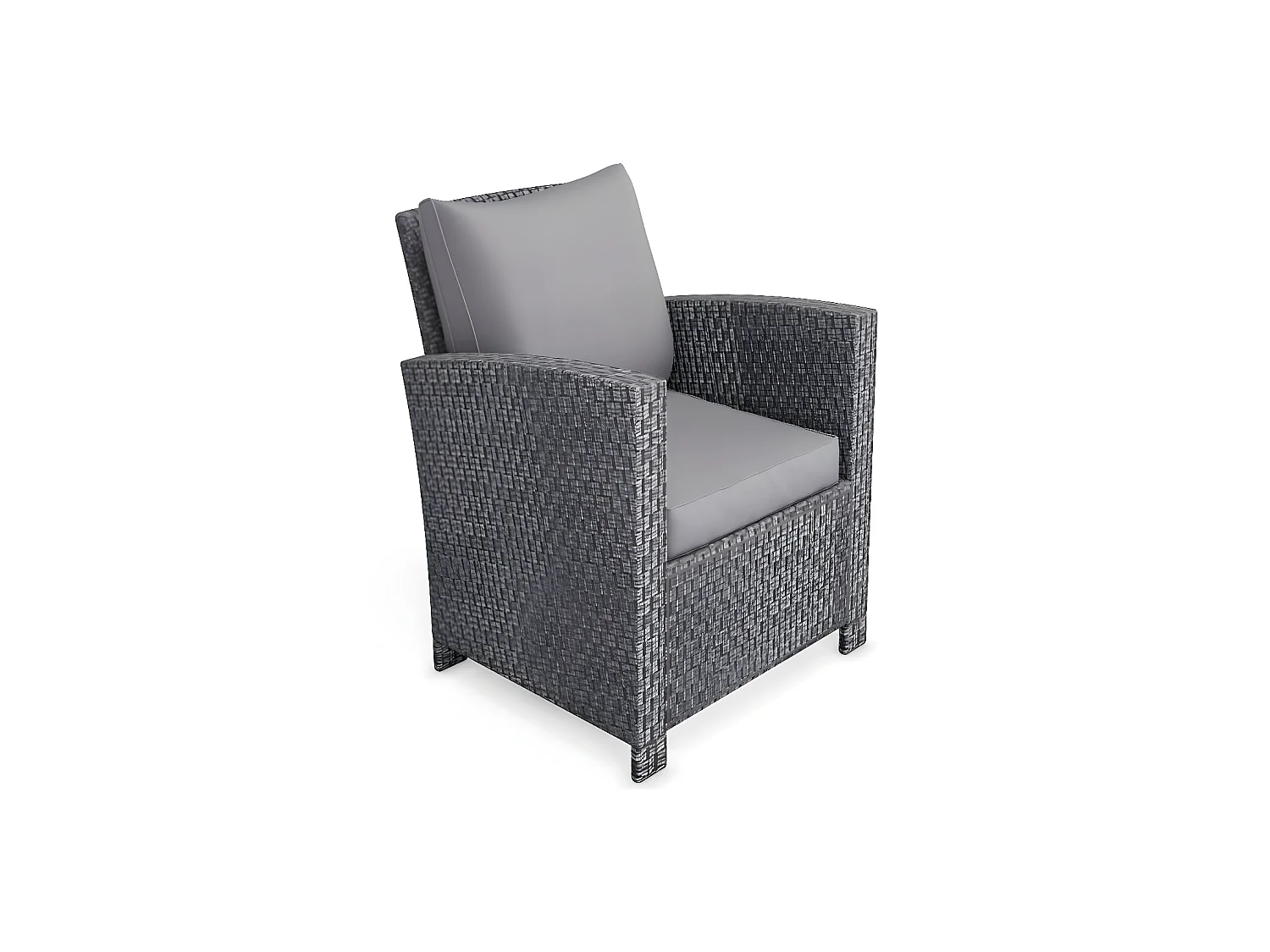 Salon de jardin 7 places en résine tressée gris MODENA