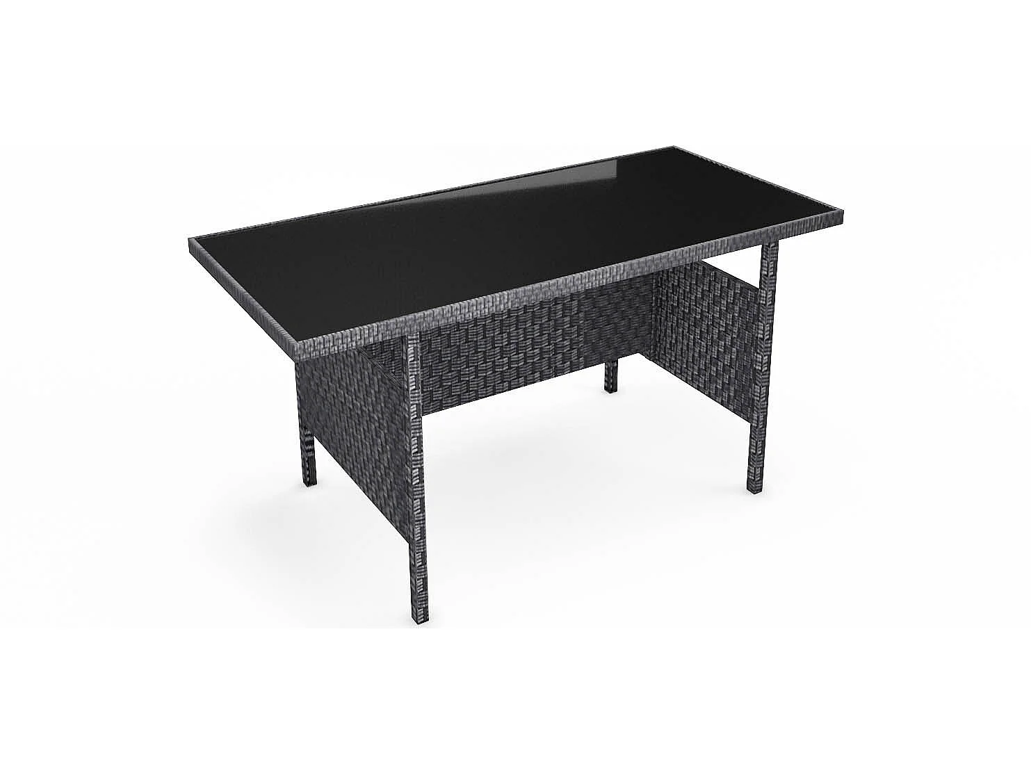 Salon de jardin 7 places en résine tressée gris MODENA