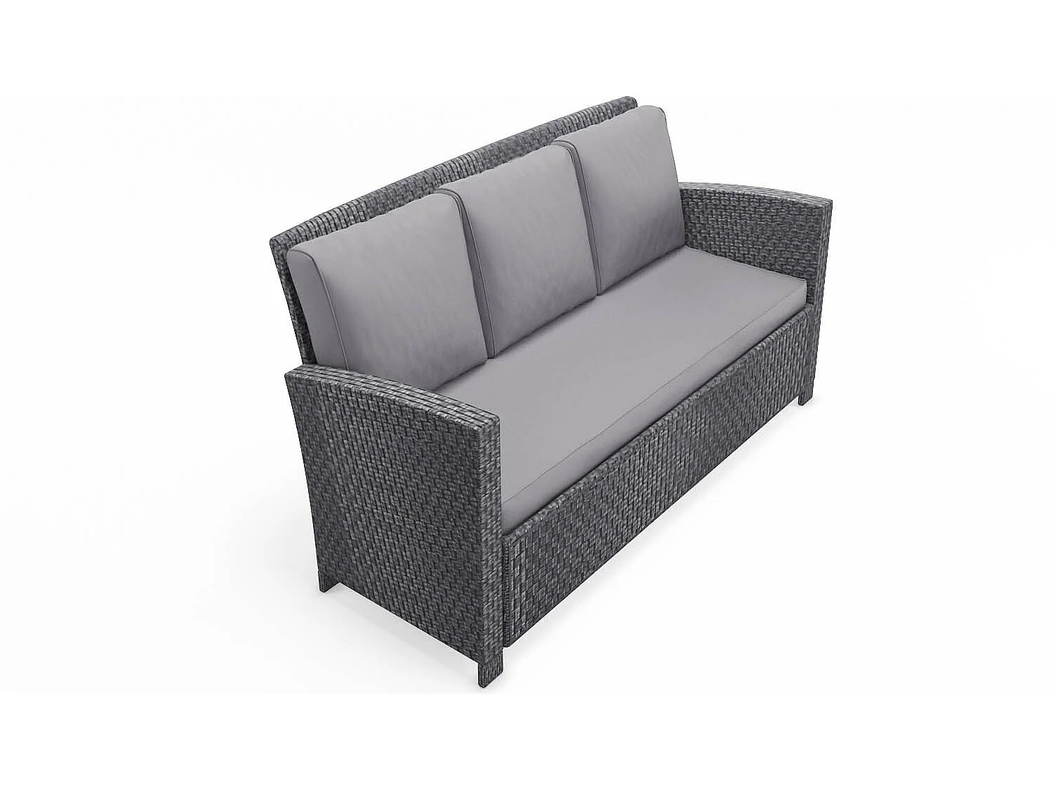 Salon de jardin 7 places en résine tressée gris MODENA