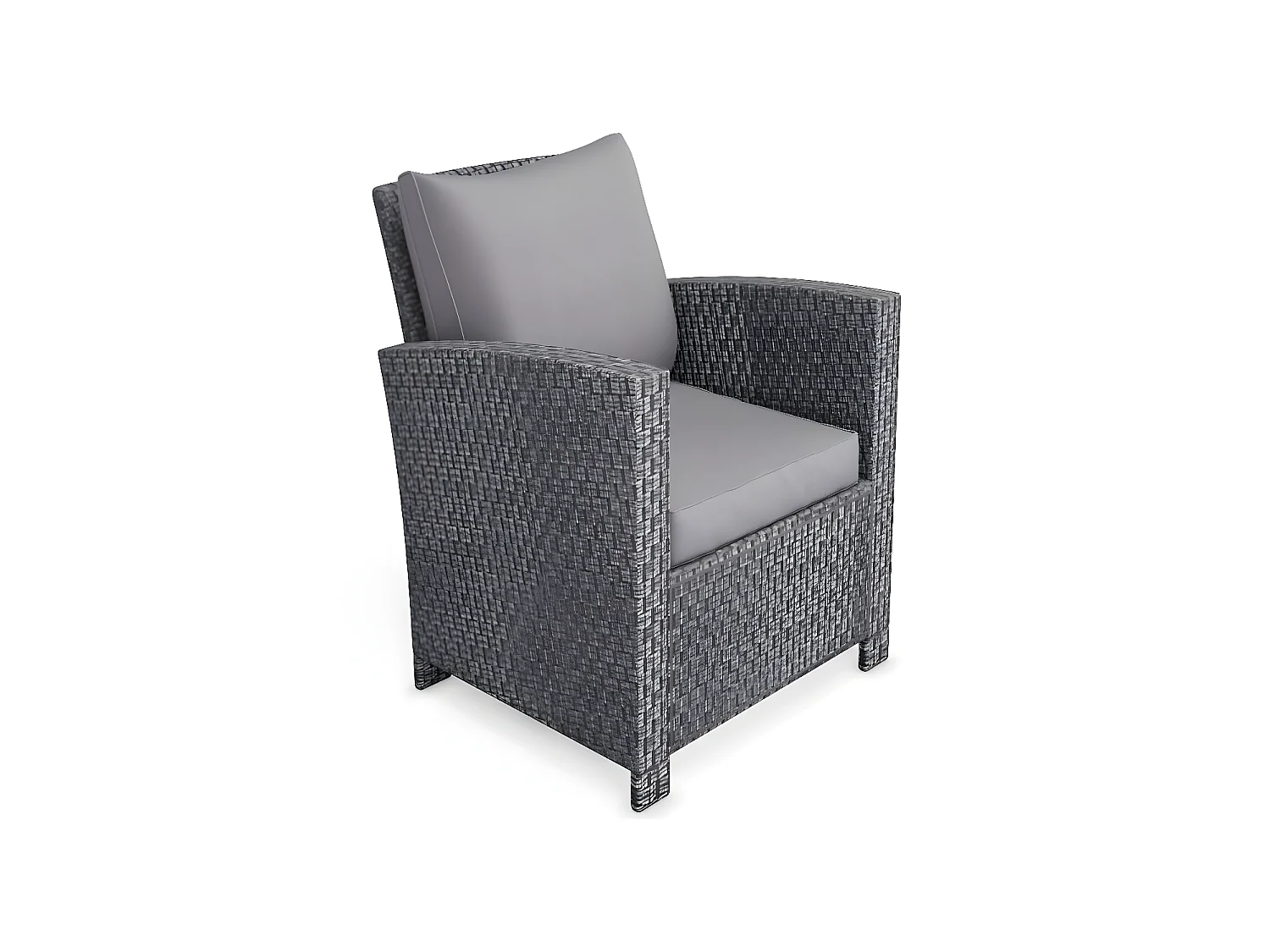 Salon de jardin 7 places en résine tressée gris MODENA