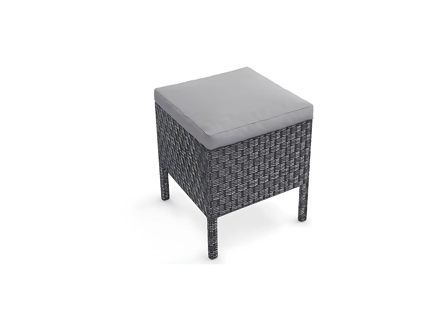 Salon de jardin 7 places en résine tressée gris MODENA