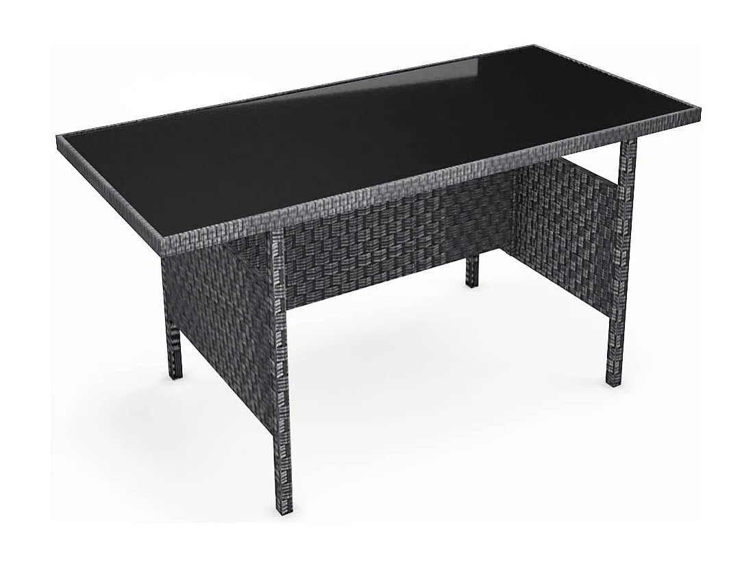 Salon de jardin 7 places en résine tressée gris MODENA