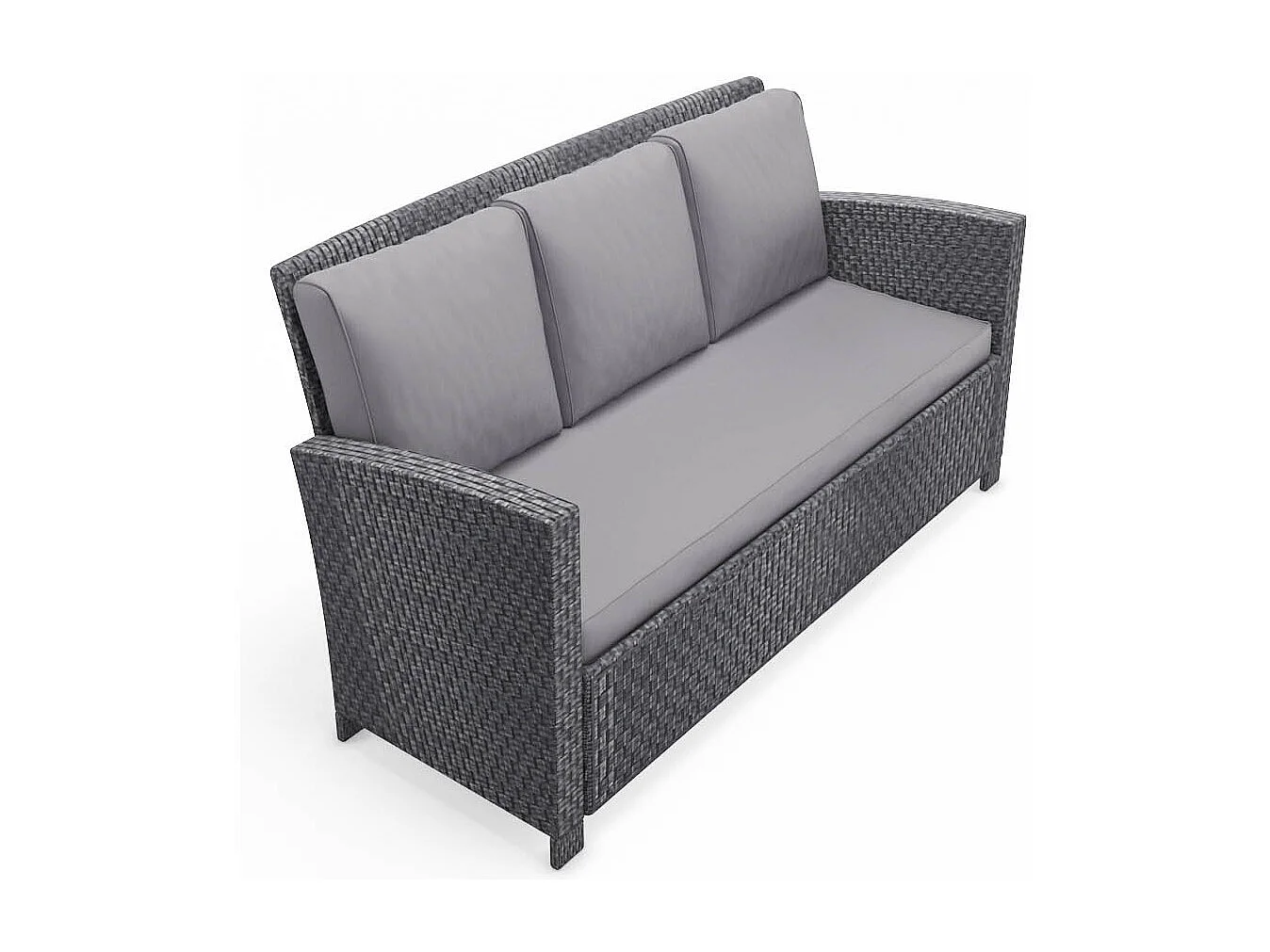 Salon de jardin 7 places en résine tressée gris MODENA