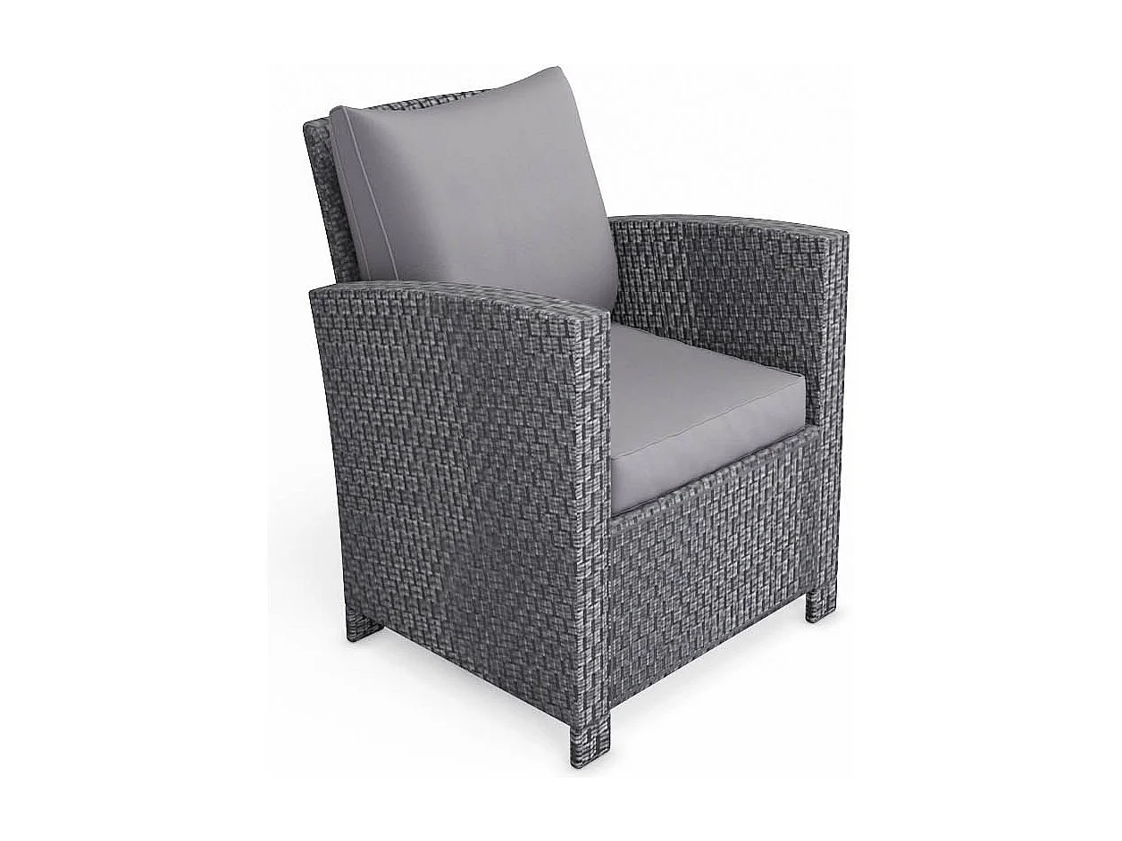 Salon de jardin 7 places en résine tressée gris MODENA