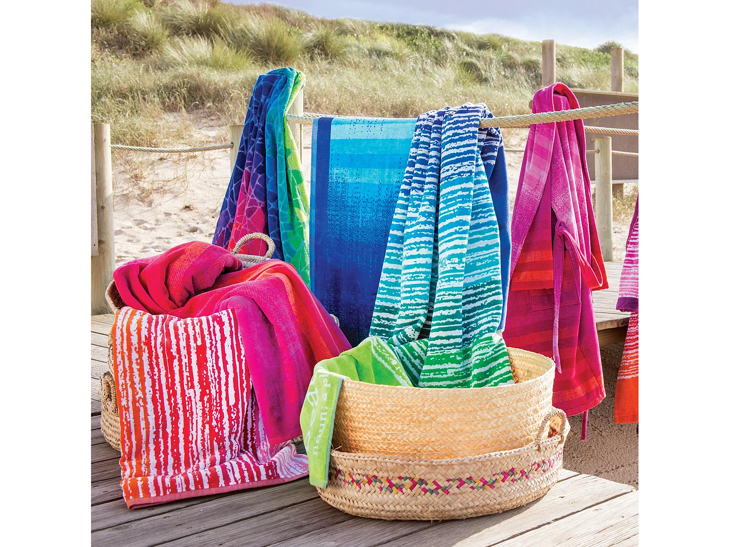 Drap de plage coton et éponge 100x180 cm MALUA 380 g/m² rouge