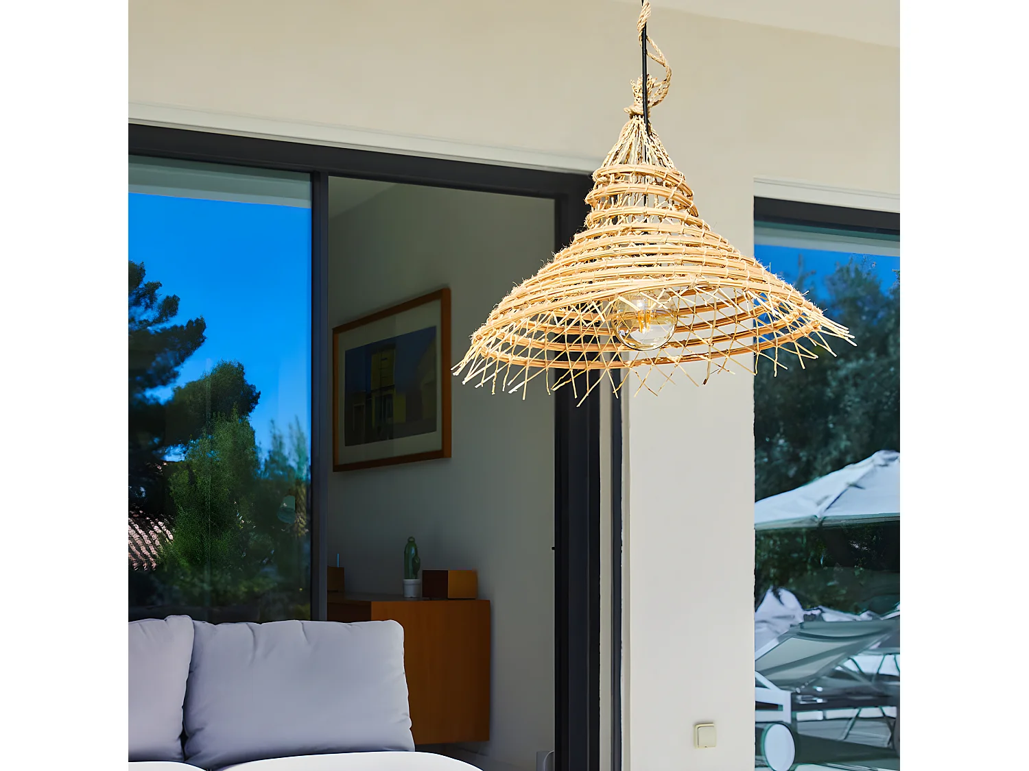 Abat jour int/ext GAIA Beige Fibre naturelle D60CM