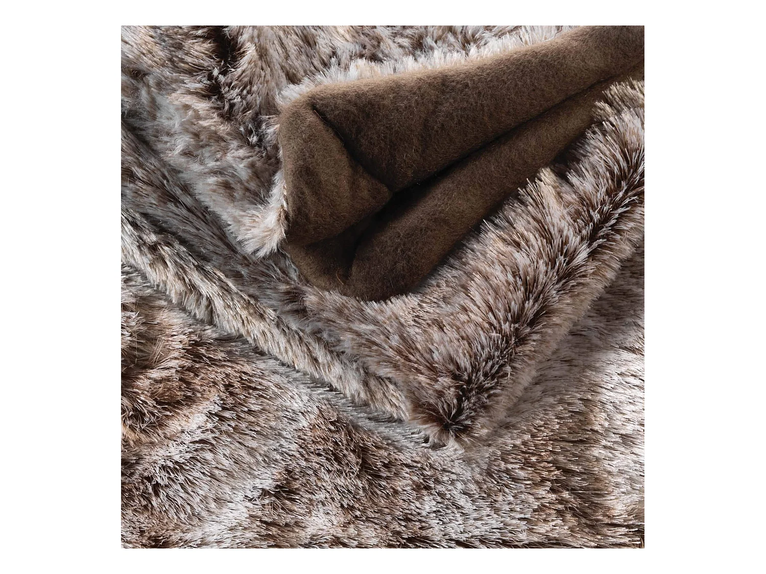 Plaid Imitation Fourrure "Antartic" 180x220cm Chocolat