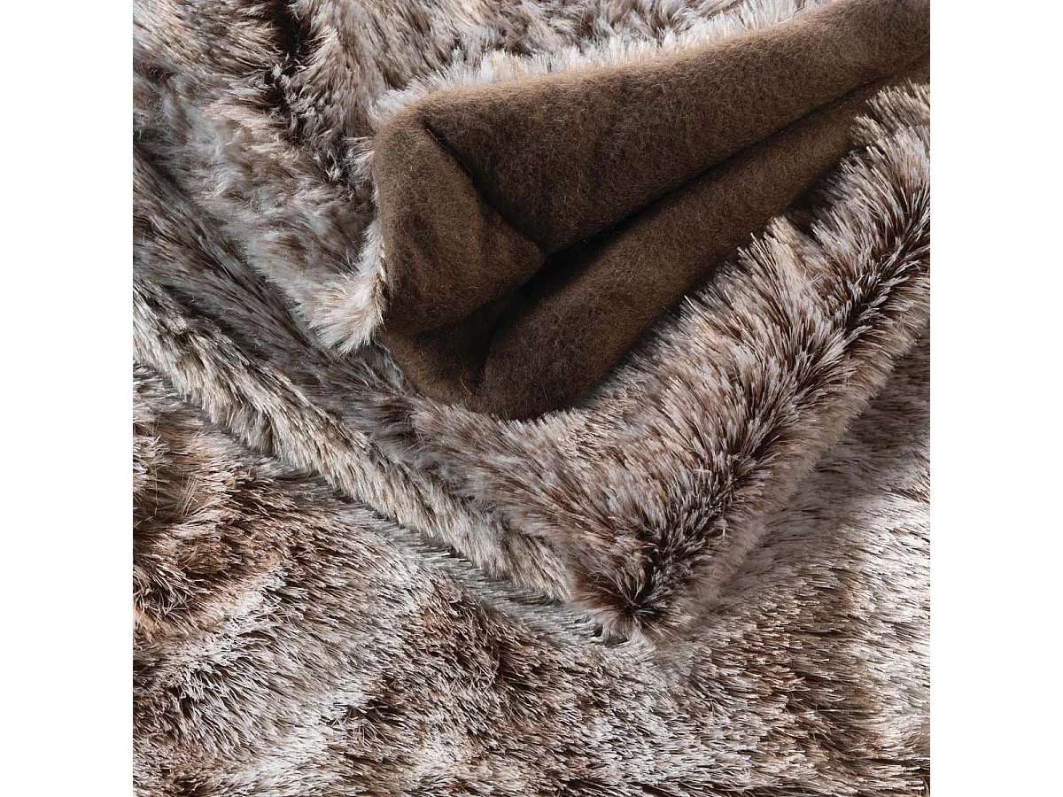 Plaid Imitation Fourrure "Antartic" 180x220cm Chocolat