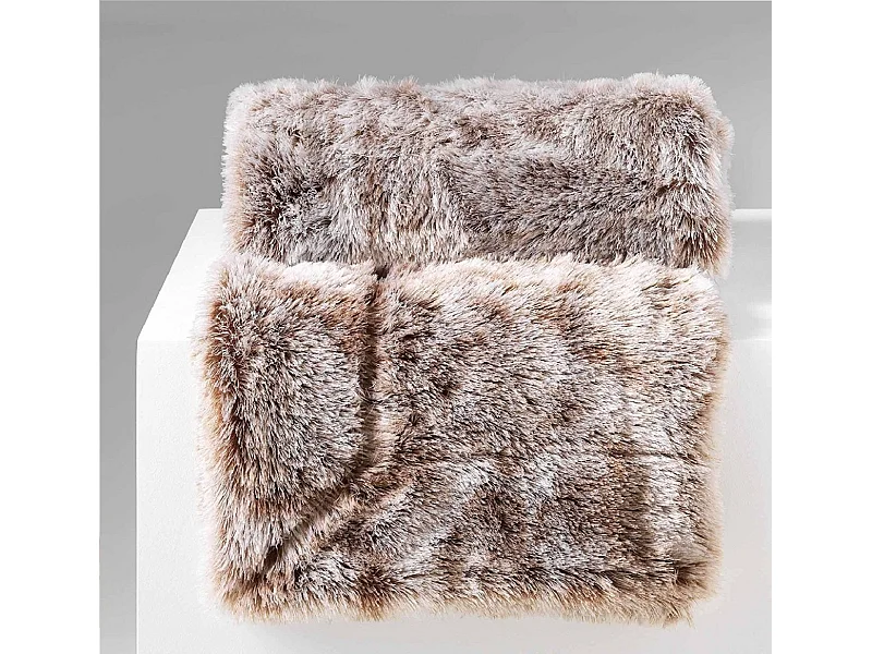 Plaid Imitation Fourrure "Antartic" 180x220cm Chocolat