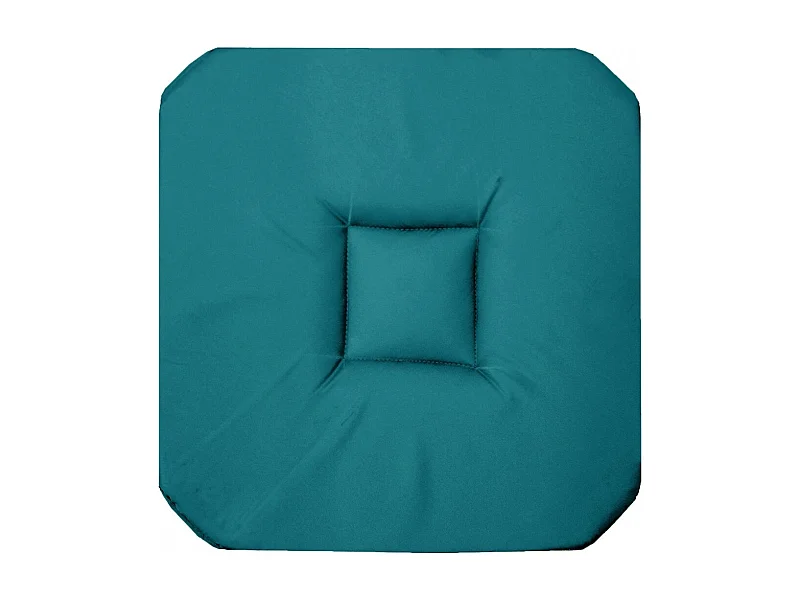 Coussin galette de chaise 4 rabats 36 x 36 cm bleu panama