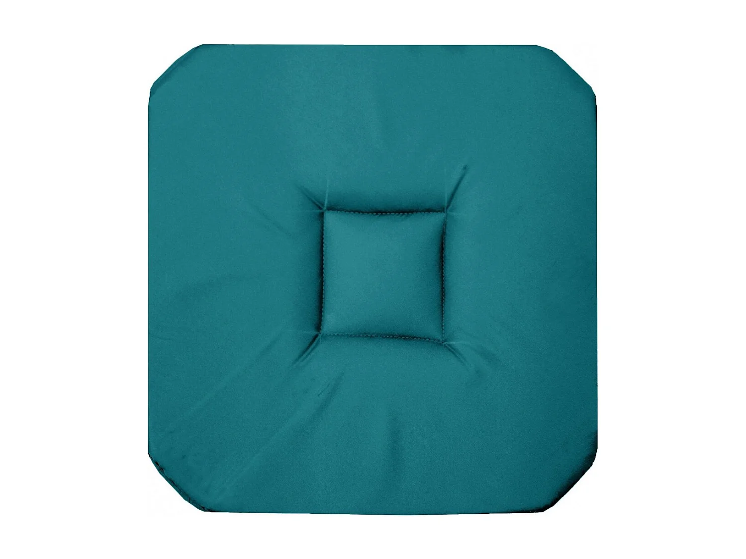 Coussin galette de chaise 4 rabats 36 x 36 cm bleu panama