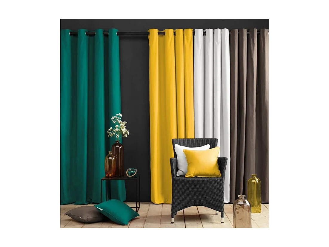 Coussin galette de chaise 4 rabats 36 x 36 cm bleu panama