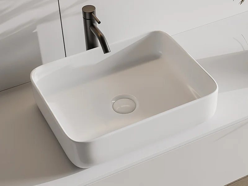 Lavabo rettangolare JUNIKO - bianco