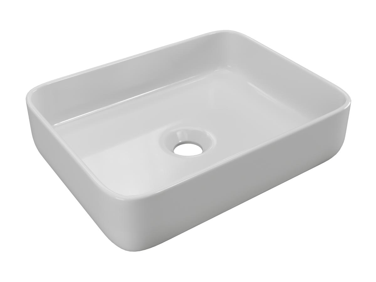 Aufsatzwaschbecken rechteckig - Keramik - Weiß - 50 x 39 cm - JUNIKO II günstig online kaufen