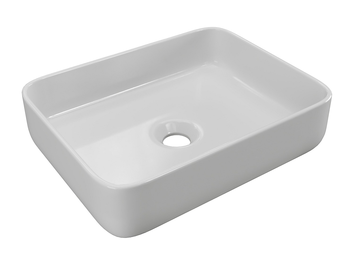 Aufsatzwaschbecken rechteckig aus Keramik – Weiß – 50 x 39 cm – JUNIKO II günstig online kaufen