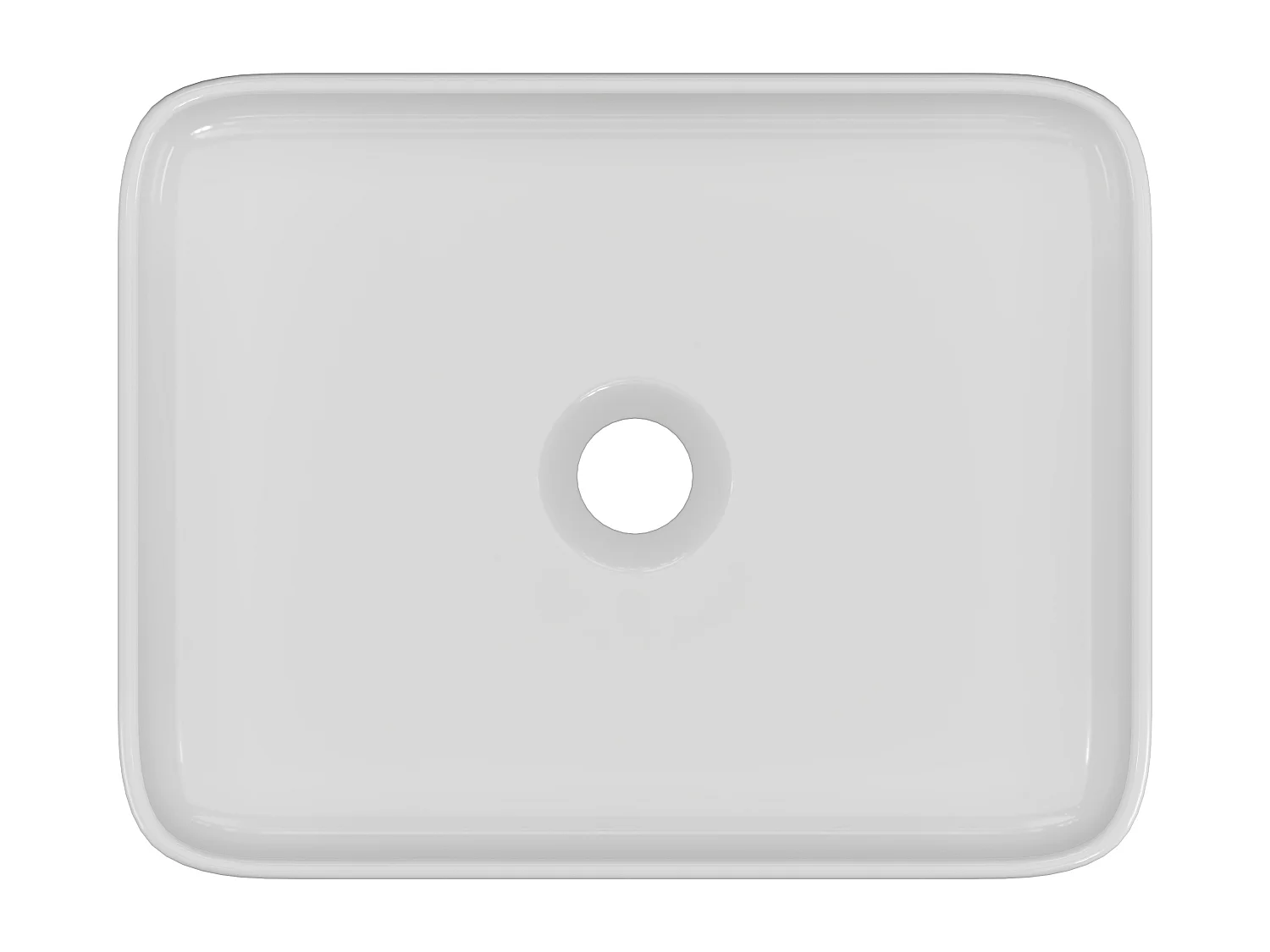 Aufsatzwaschbecken rechteckig aus Keramik – Weiß – 50 x 39 cm – JUNIKO II