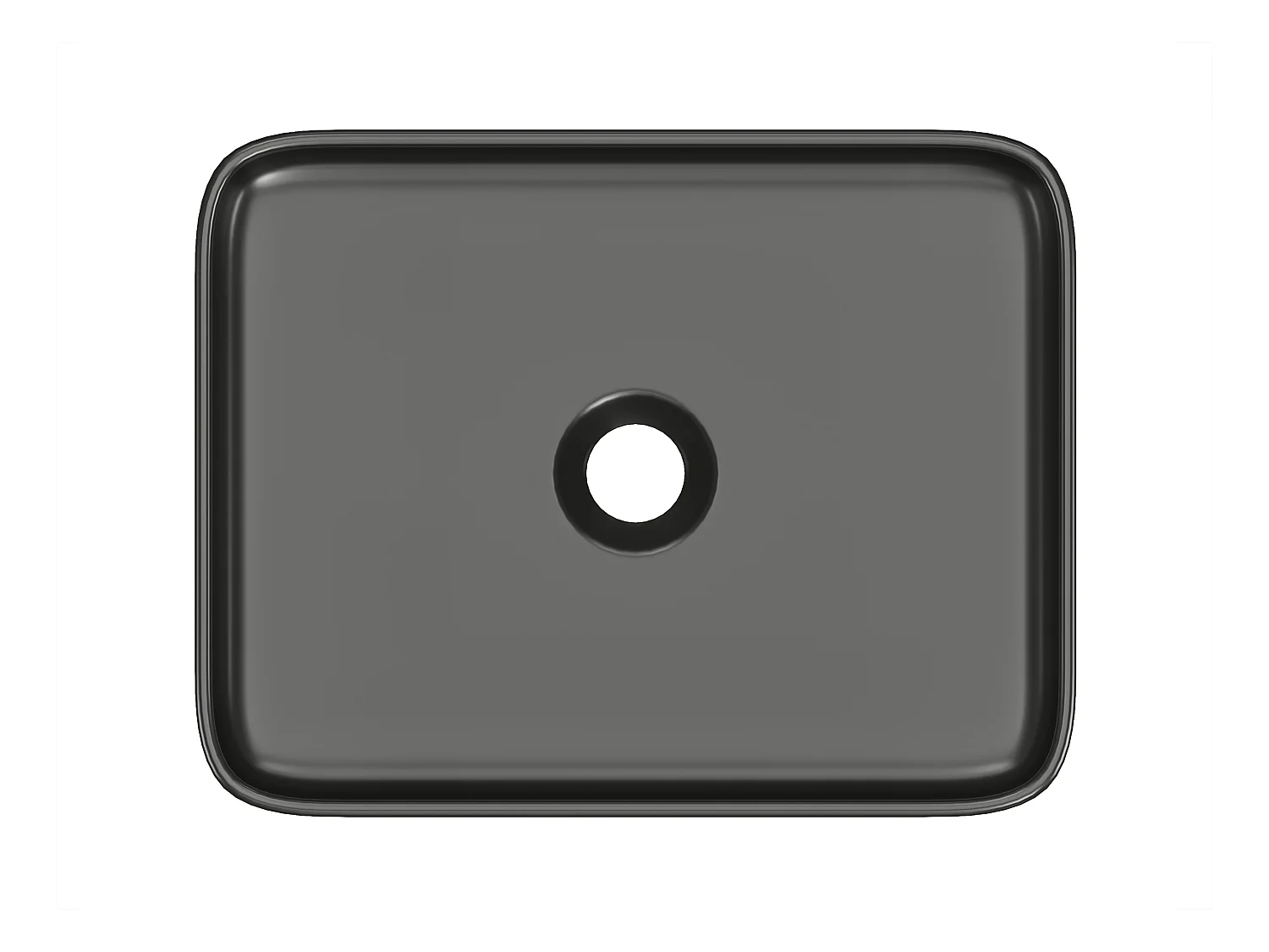 Vasque à poser rectangle en céramique - Noir mat - 50 x 39 cm - JUNIKO II