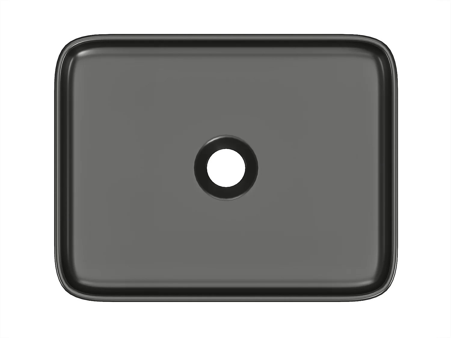 Rektangulärt keramiskt tvättställ för bänkskivan - Matt svart - 50 x 39 cm - JUNIKO II