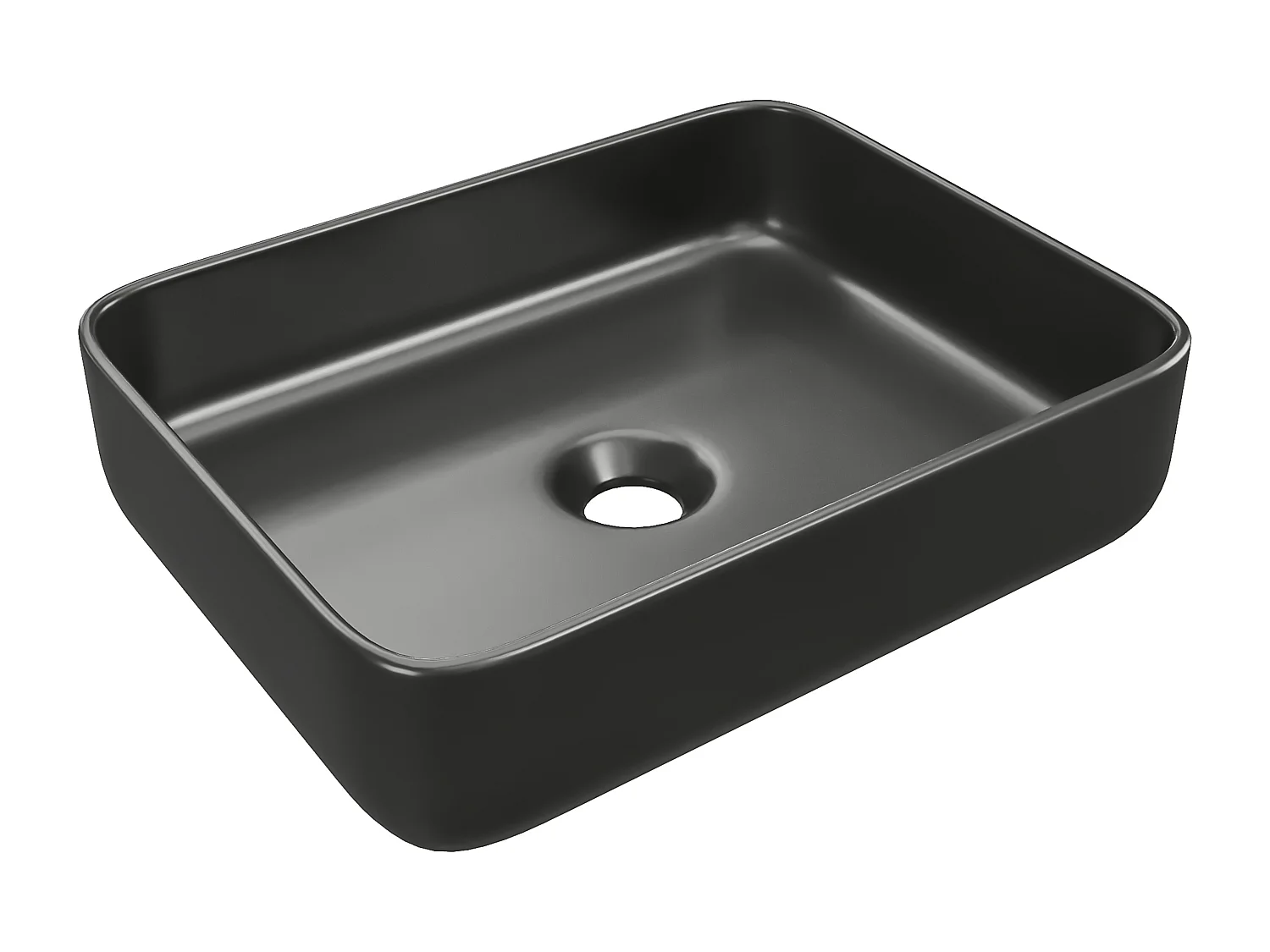 Rektangulärt keramiskt tvättställ för bänkskivan - Matt svart - 50 x 39 cm - JUNIKO II