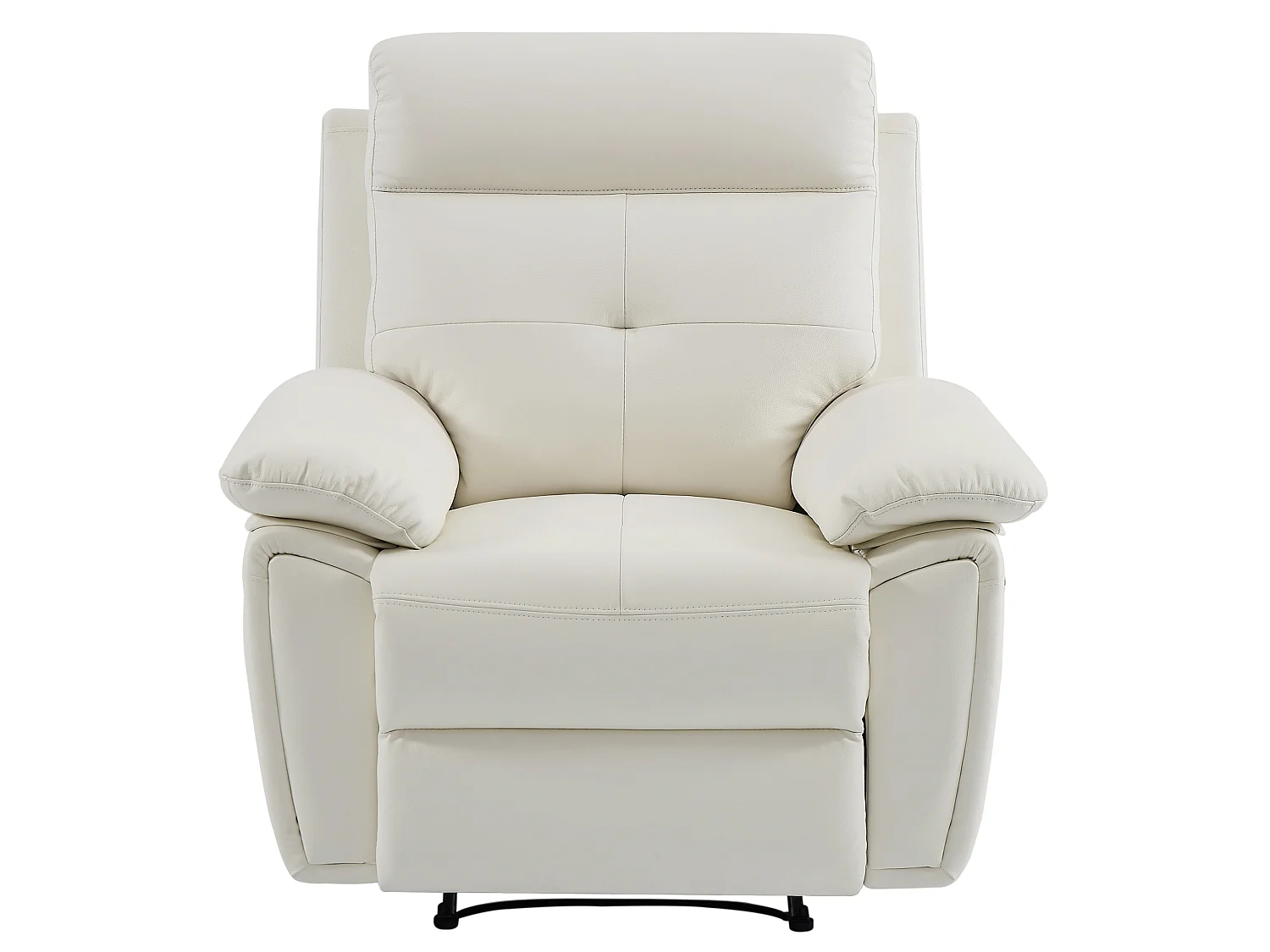 Canapé 3 places et fauteuil relax en cuir blanc VINETA