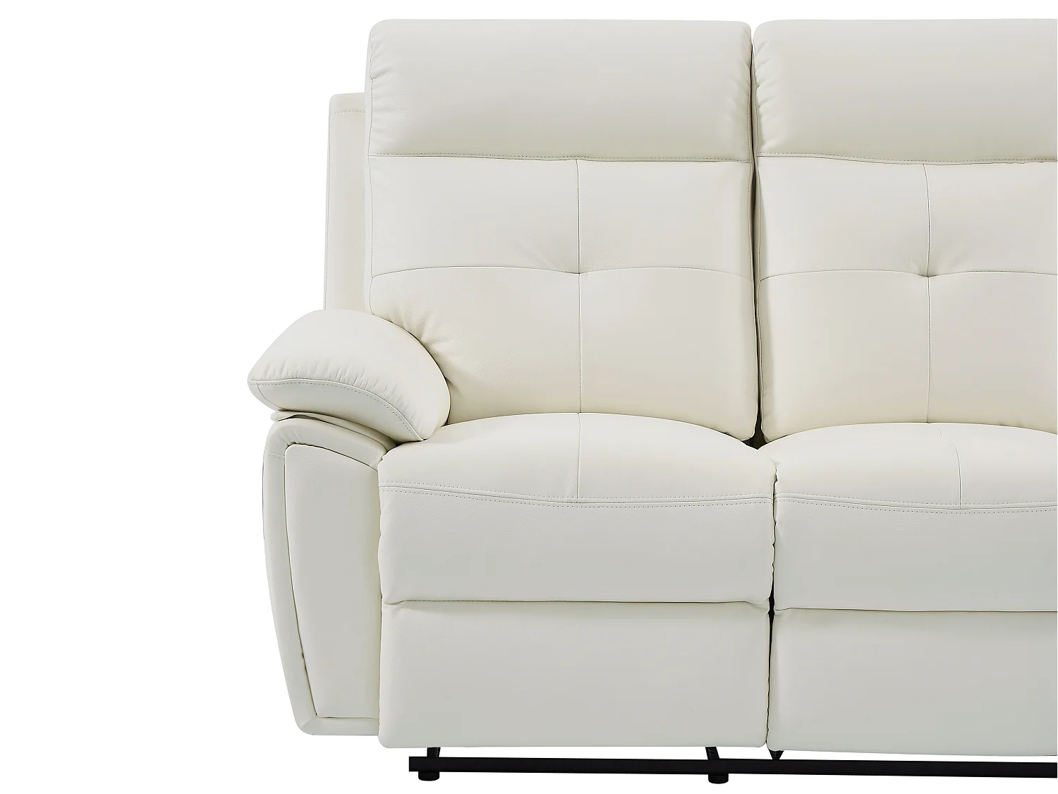 Canapé 3 places et fauteuil relax en cuir blanc VINETA