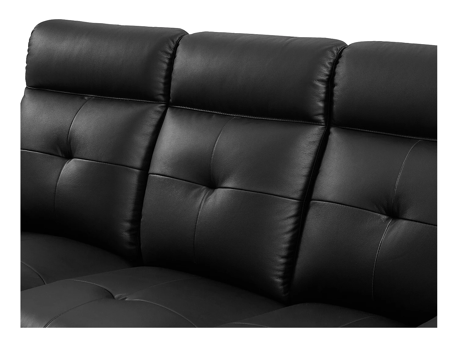 3-zits-relaxbank en relaxfauteuil van zwart leer VINETA
