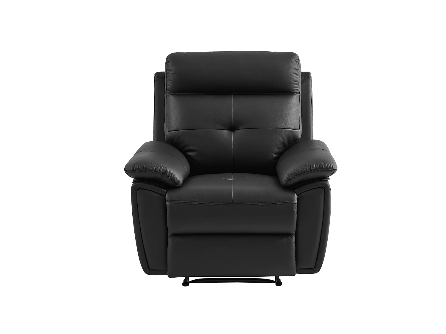3-zits-relaxbank en relaxfauteuil van zwart leer VINETA