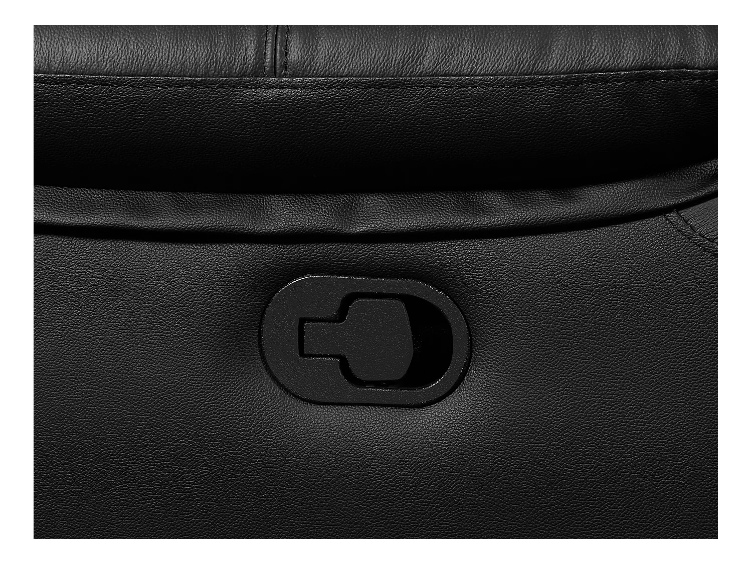 3-zits-relaxbank en relaxfauteuil van zwart leer VINETA