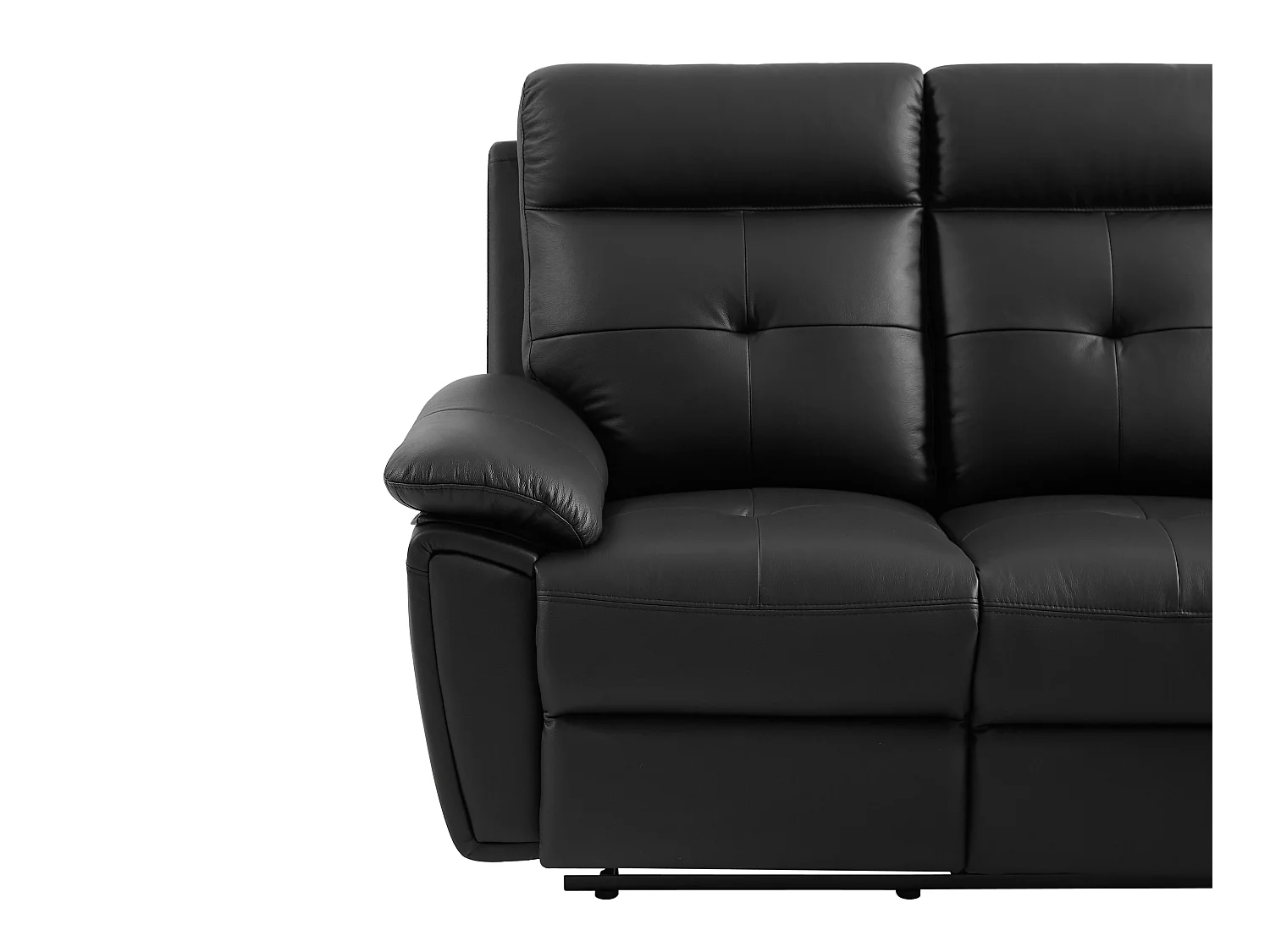 Relaxsofa 3-Sitzer und Relaxsessel - Leder - Schwarz - VINETA