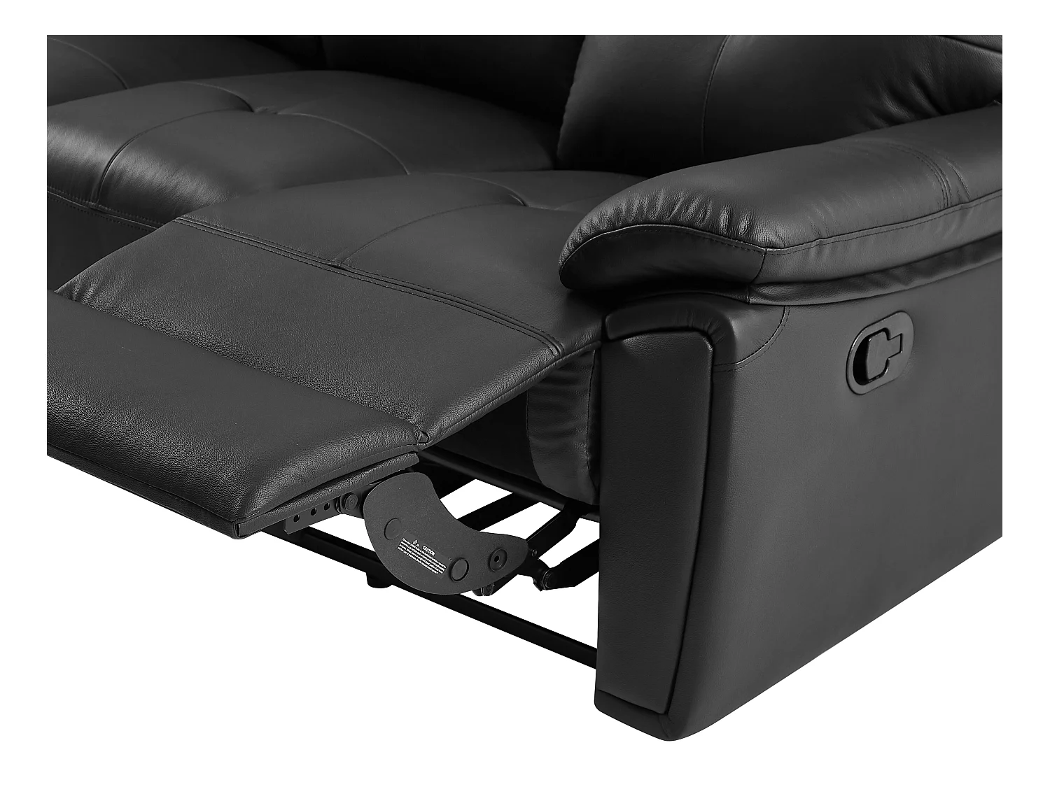 Relaxsofa 3-Sitzer und Relaxsessel - Leder - Schwarz - VINETA