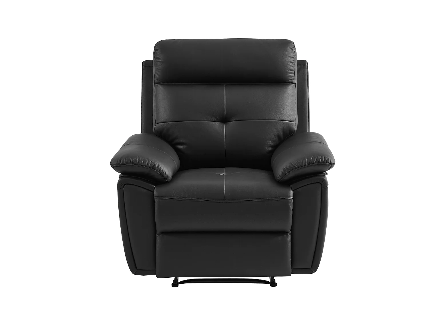Relaxsofa 3-Sitzer und Relaxsessel - Leder - Schwarz - VINETA