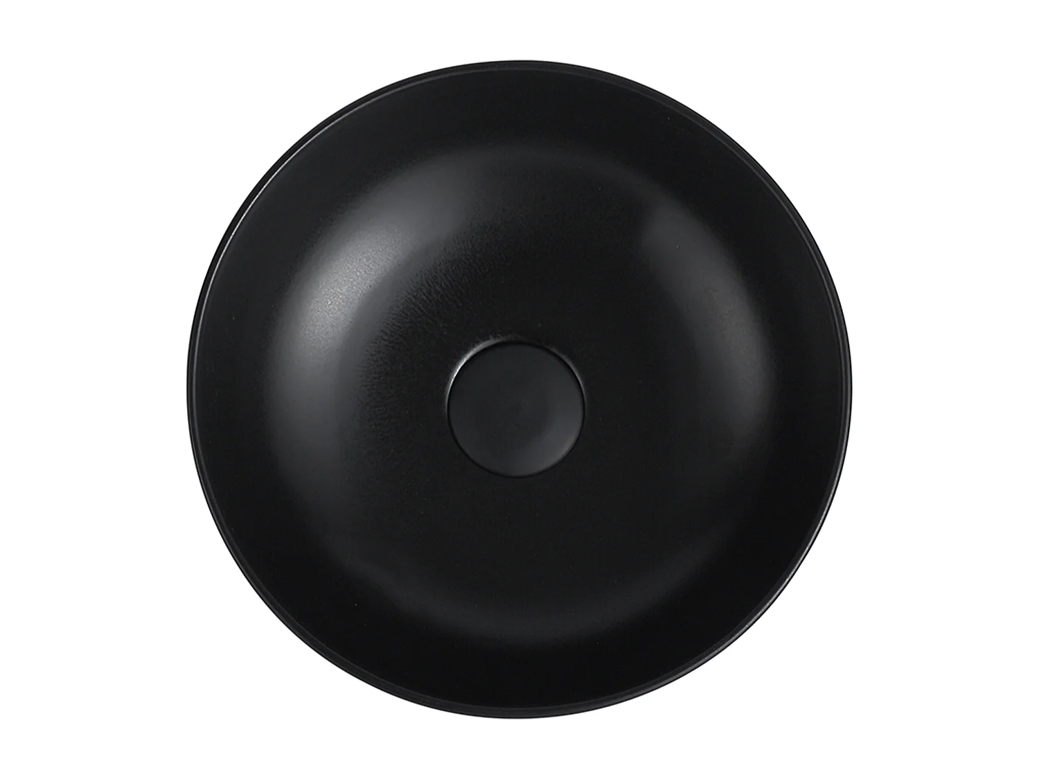 Rund svart keramisk fristående handfat - 36 cm - KANELLE II