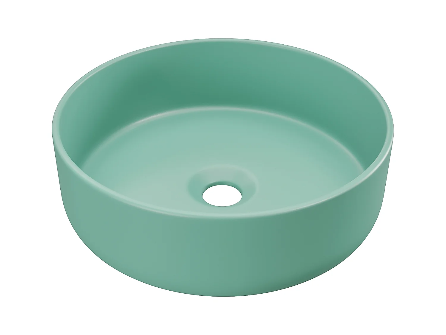 Vasque à poser ronde en céramique - Vert mat - 36 cm -  LENISO II