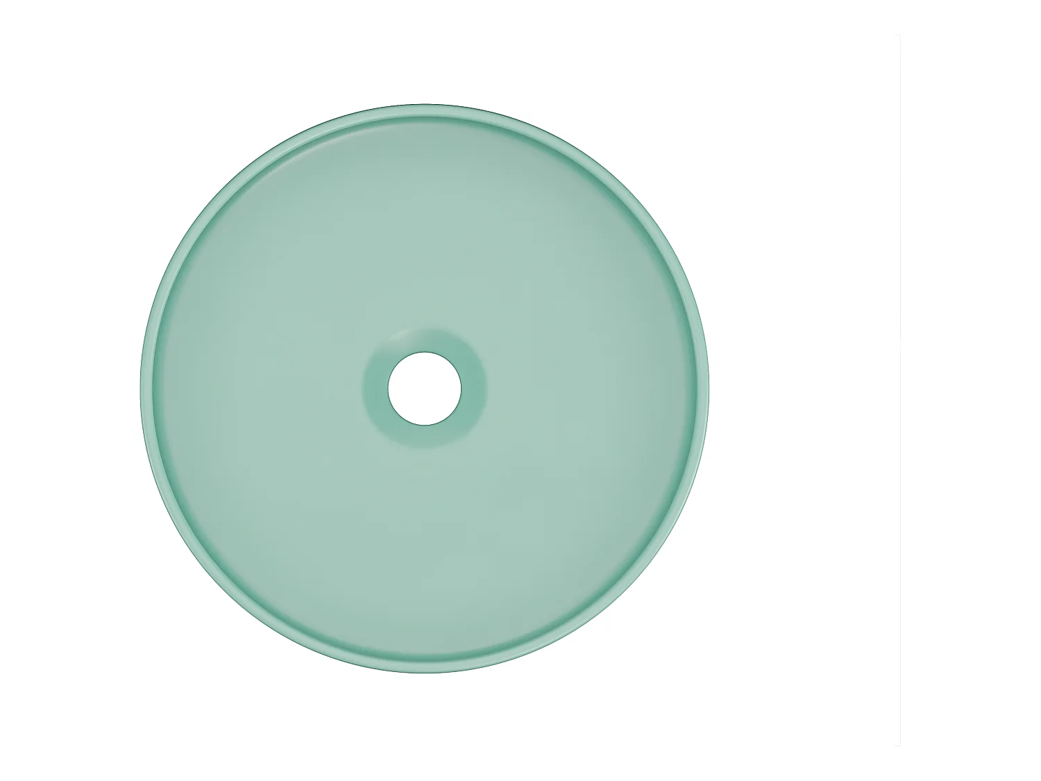 Vasque à poser ronde en céramique - Vert mat - 36 cm -  LENISO II