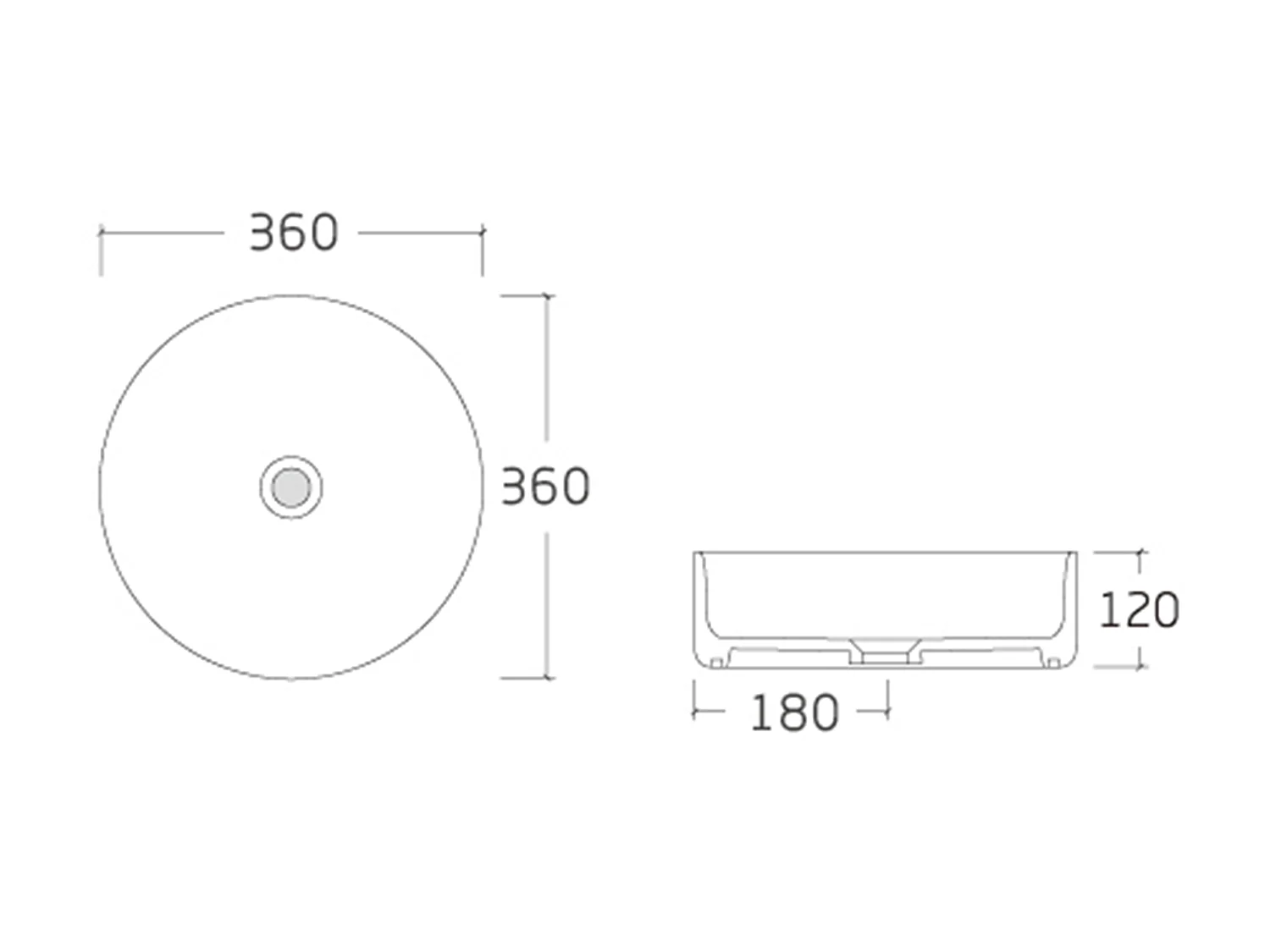 Vasque à poser ronde en céramique - Vert mat - 36 cm -  LENISO II
