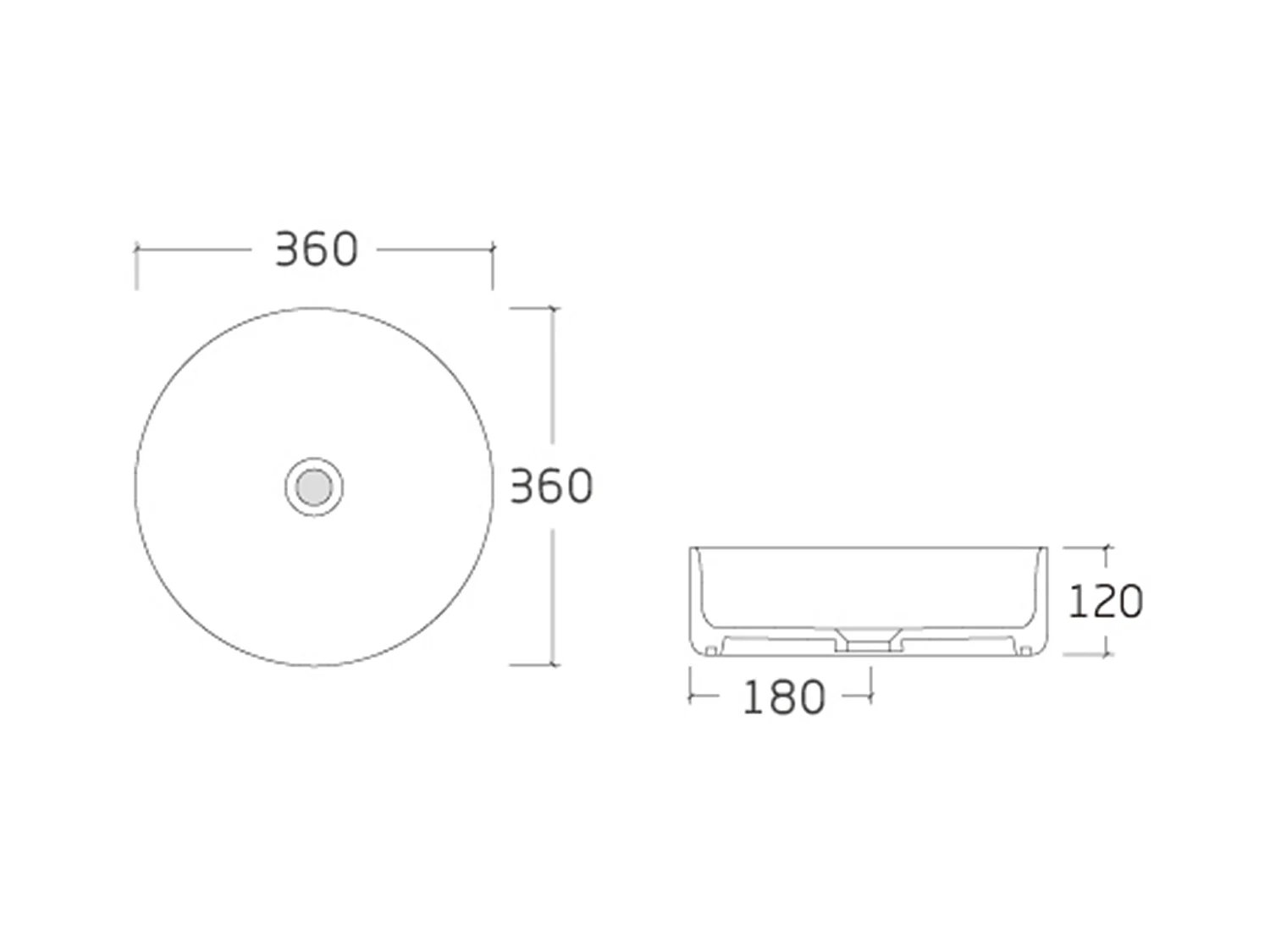 Lavabo redondo de cerámica sobre encimera - Verde mate - 36 cm - LENISO II
