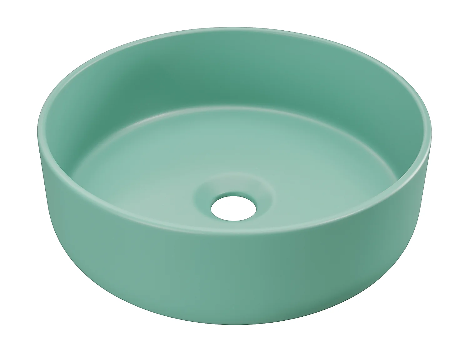 Vasque à poser ronde en céramique - Vert mat - 36 cm -  LENISO II