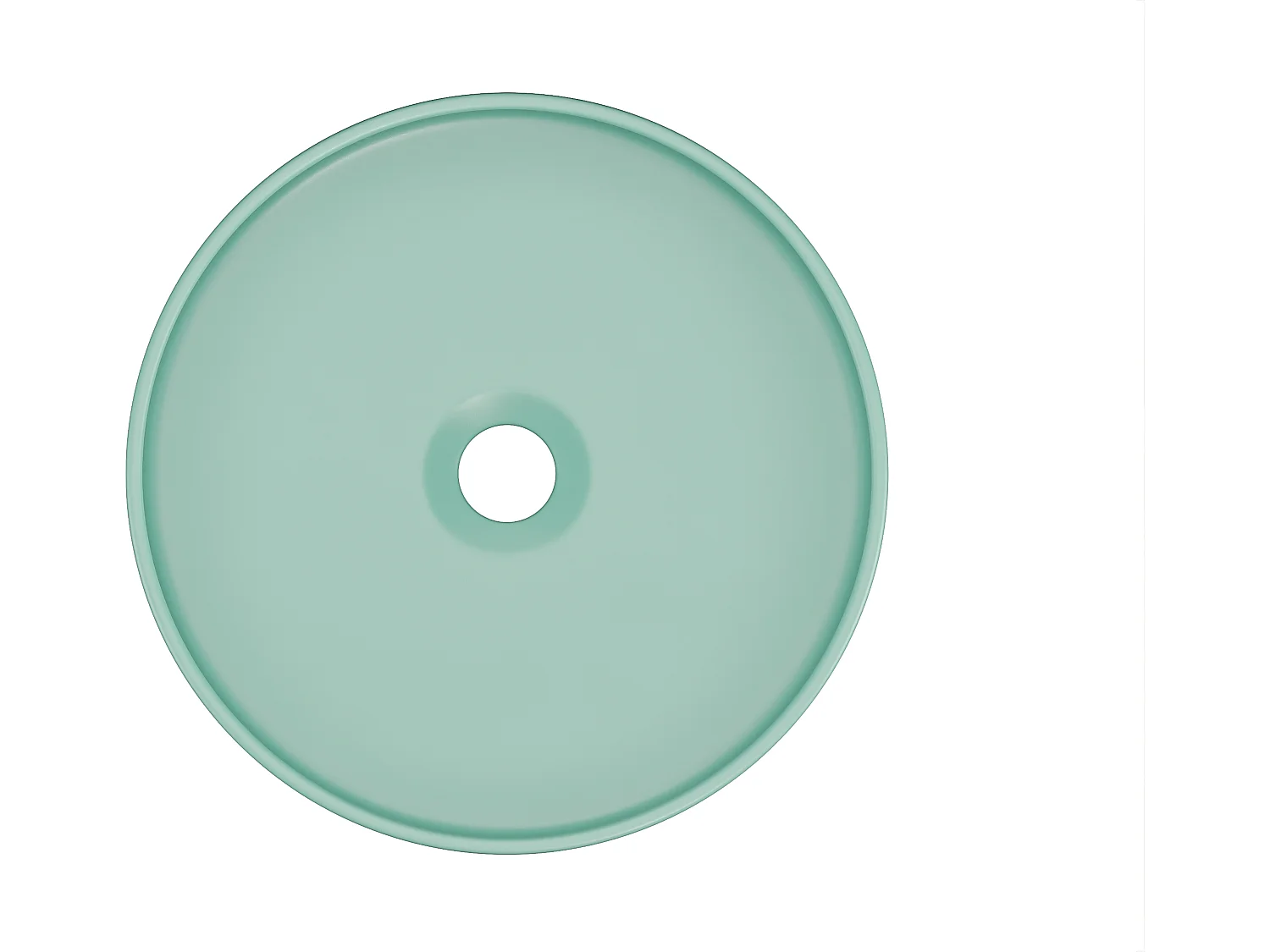 Vasque à poser ronde en céramique - Vert mat - 36 cm -  LENISO II