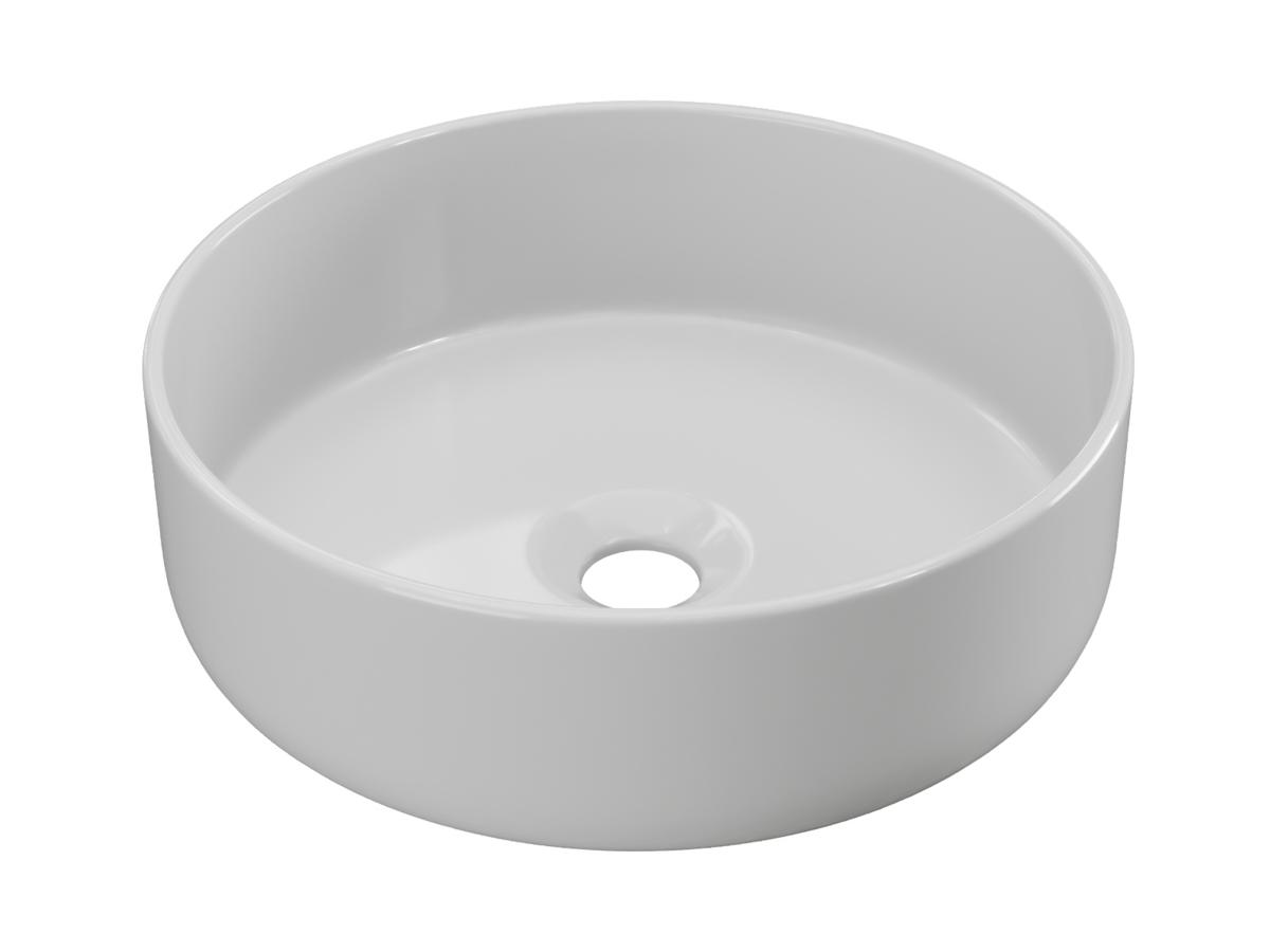 Aufsatzwaschbecken rund - Keramik - Weiß glänzend - 36 cm - LENISO II günstig online kaufen
