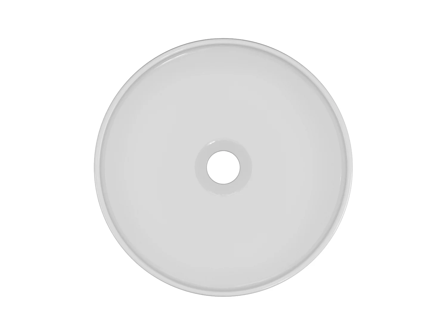 Lavatório de pousar redondo em cerâmica - Branco brilhante - 36 cm - LENISO II