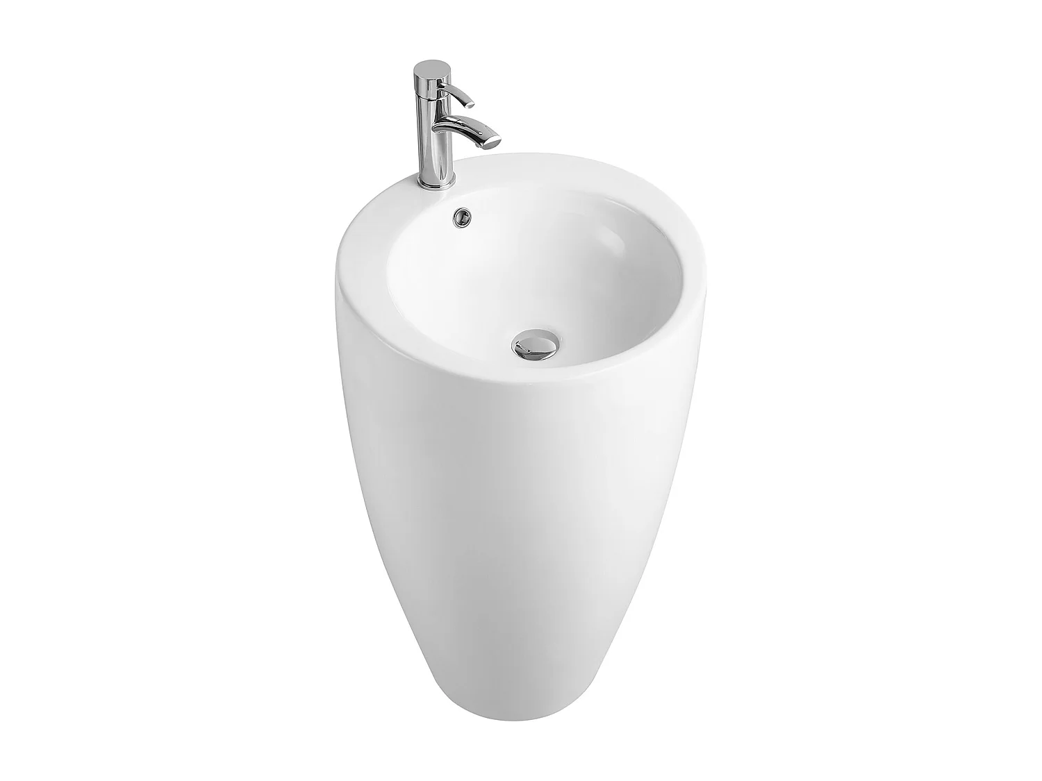 Vasque sur pied cylindrique blanche - D50 x H83 cm - MILOS II